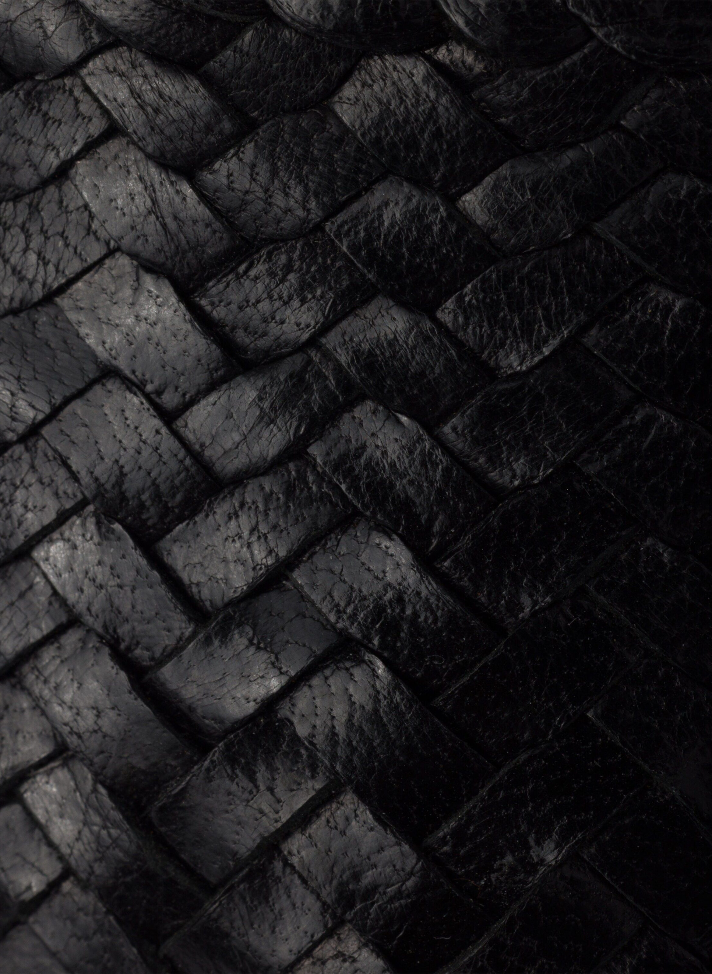 Ballerines en cuir tissé PRADA Noir