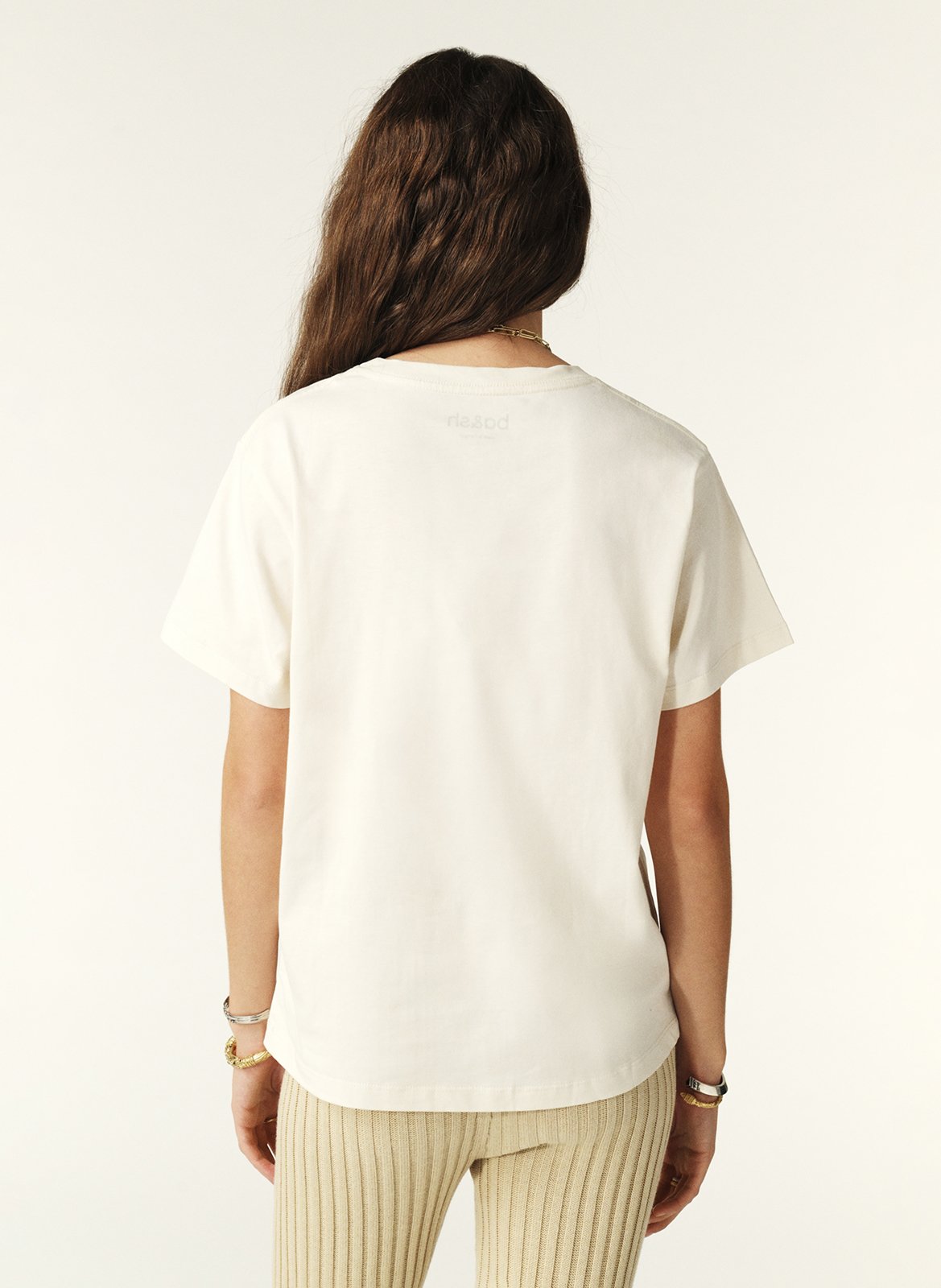 Tee-shirt col rond en coton ioni BA&SH Beige