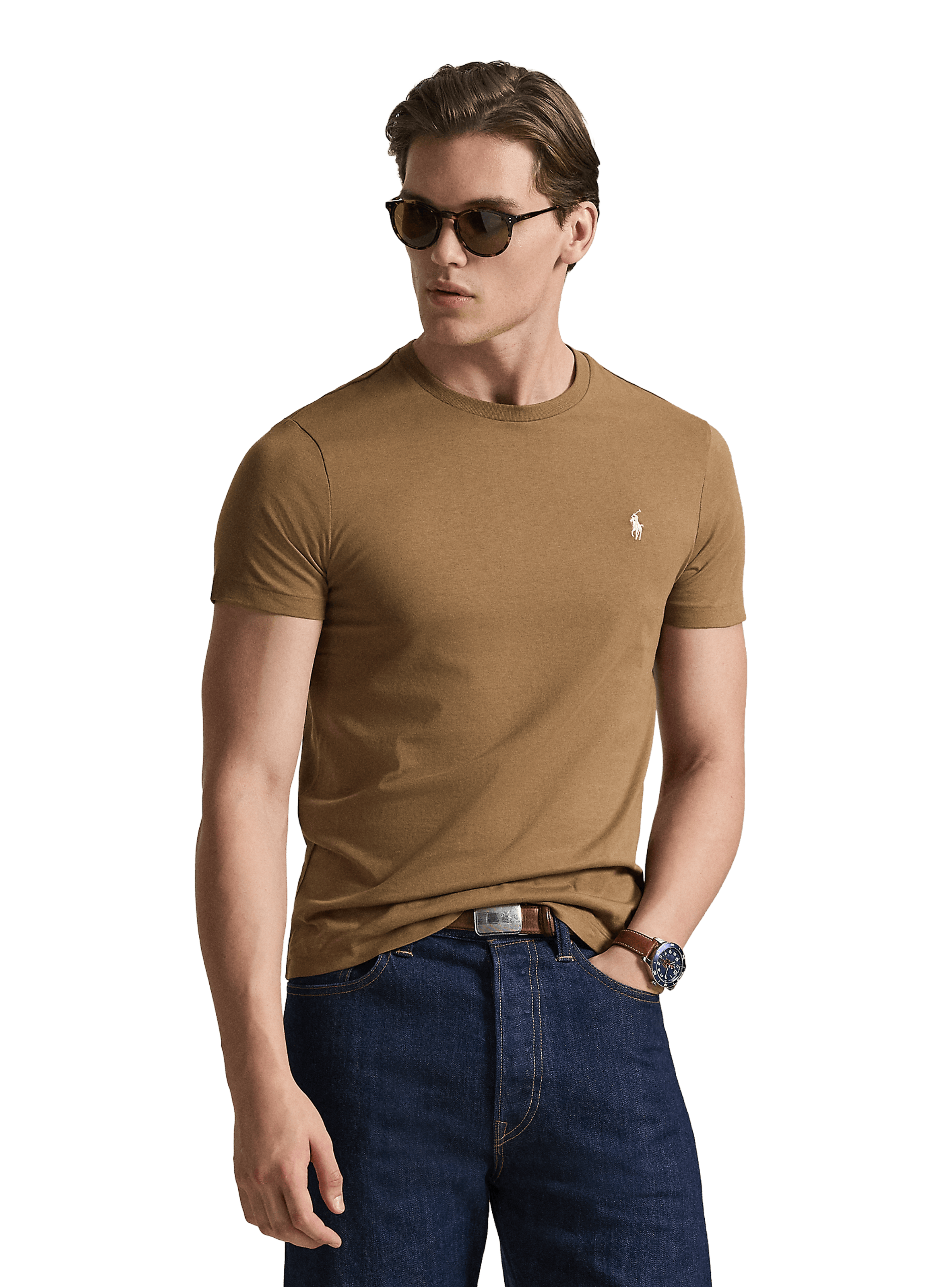 Cotton round-neck T-shirt POLO RALPH LAUREN Beige