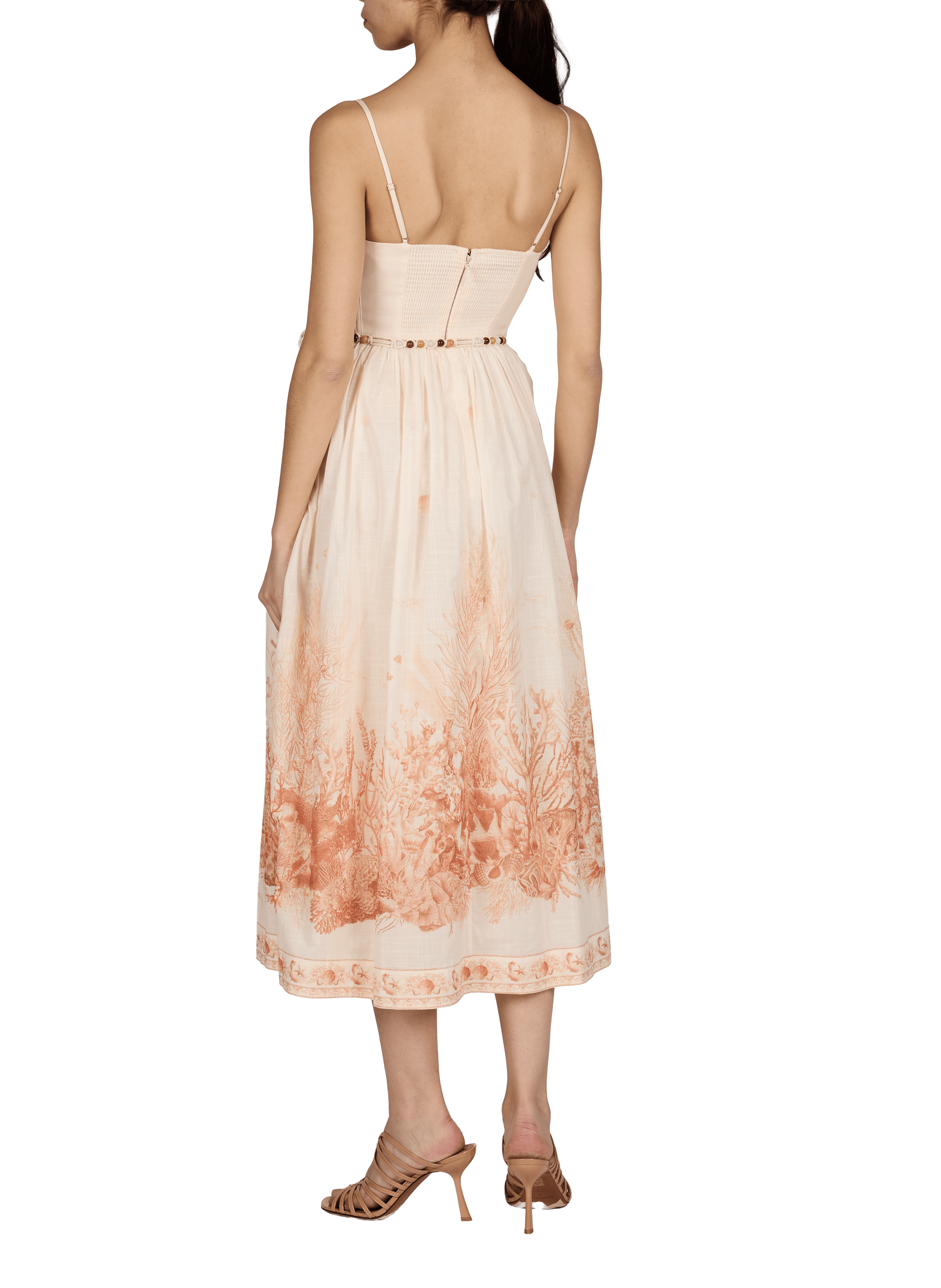 Wanderlust printed corset midi dress in cotton ZIMMERMANN Multicolour