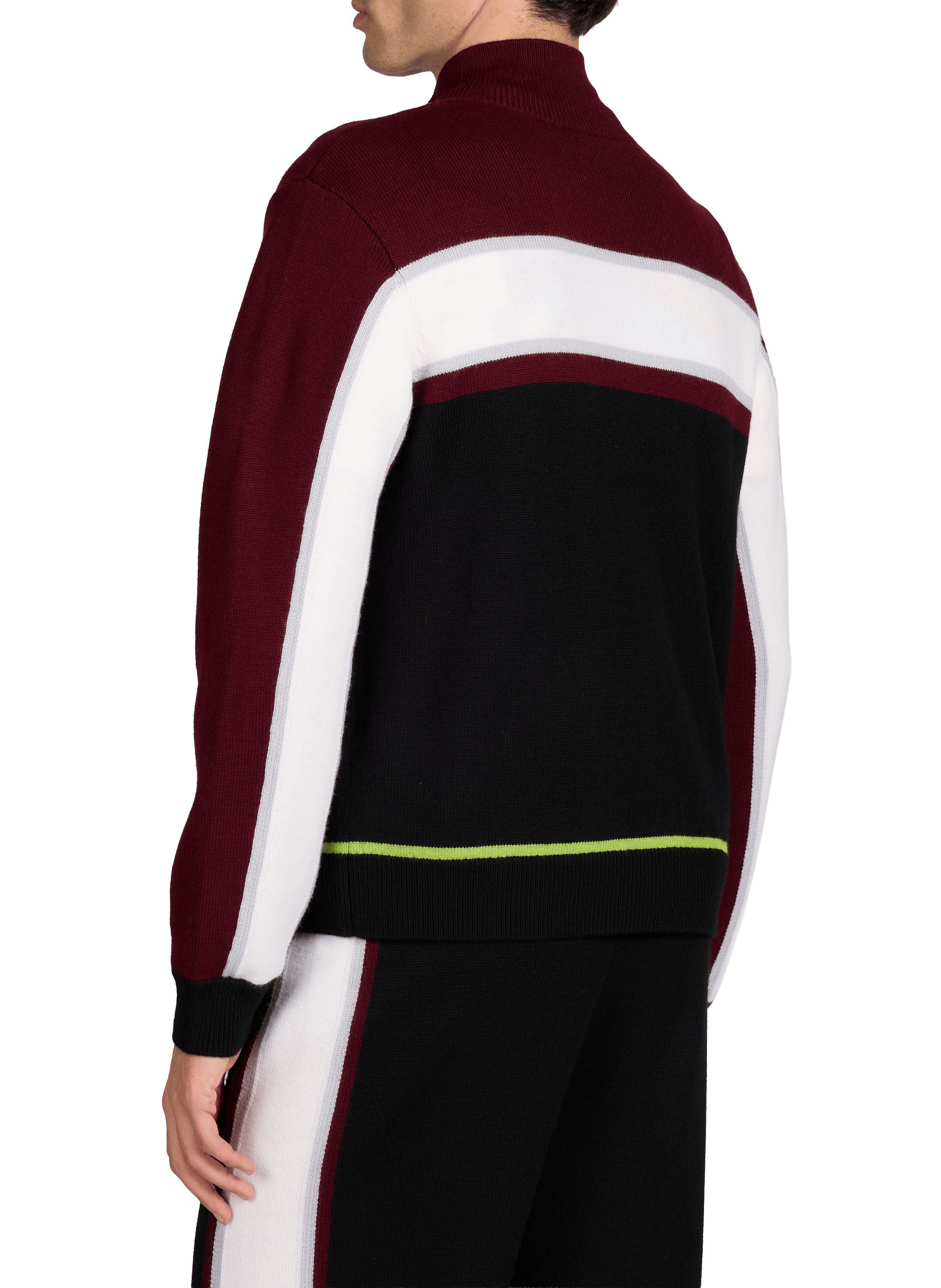 Veste zippée à col montant en laine mérinos CASABLANCA PARIS Noir