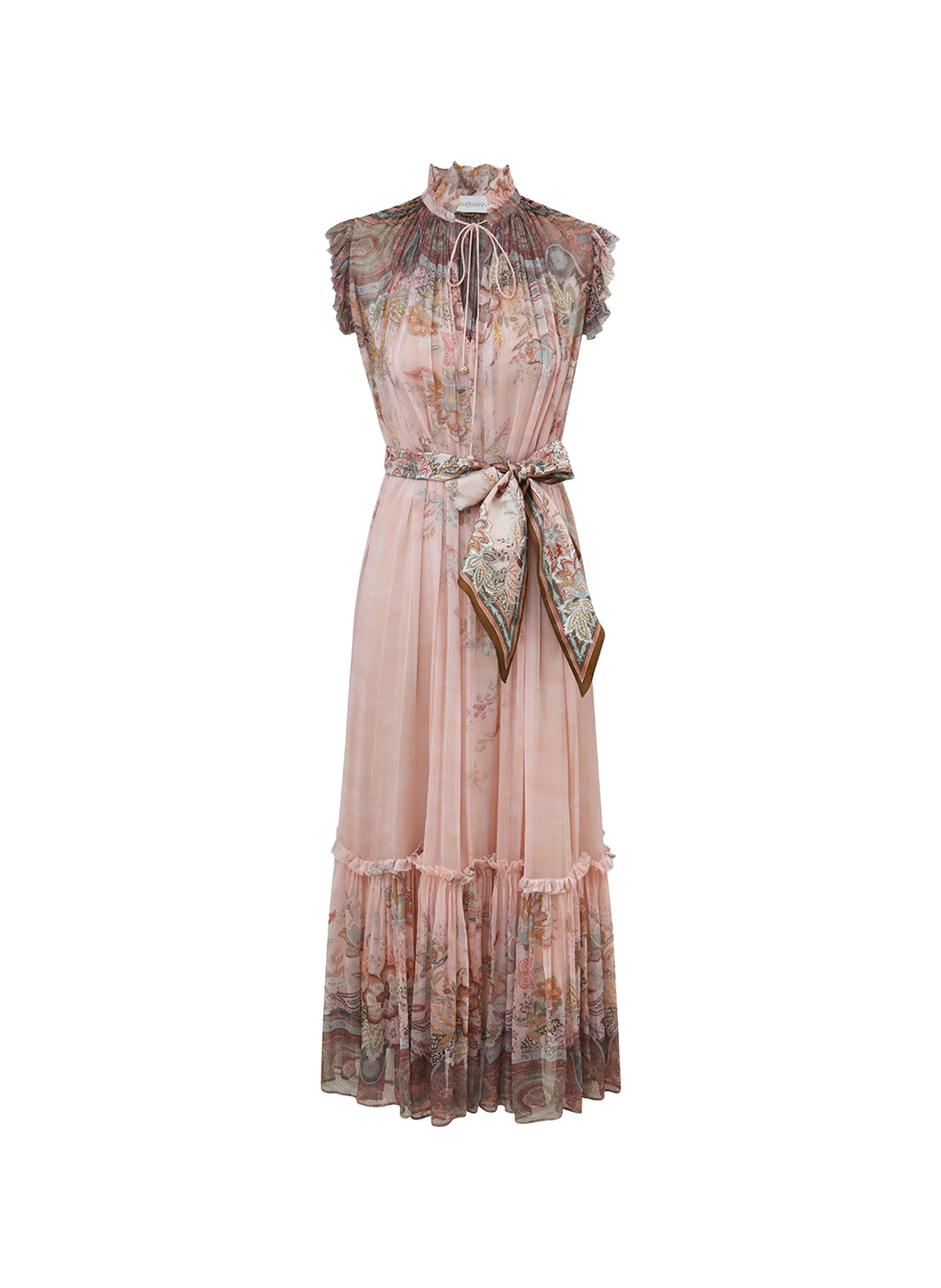 Vestido fruncido y con volantes Alchemy ZIMMERMANN Blanco