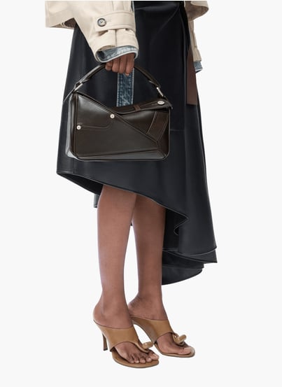 Petit sac Puzzle Panta en cuir de veau brillant