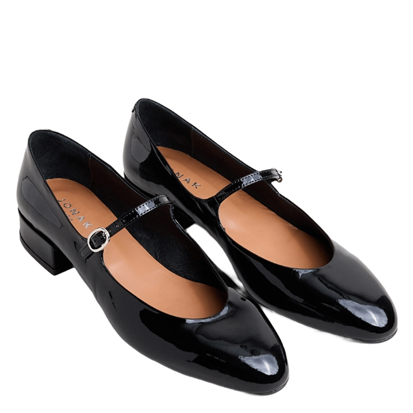 Babies en cuir verni desance JONAK Noir