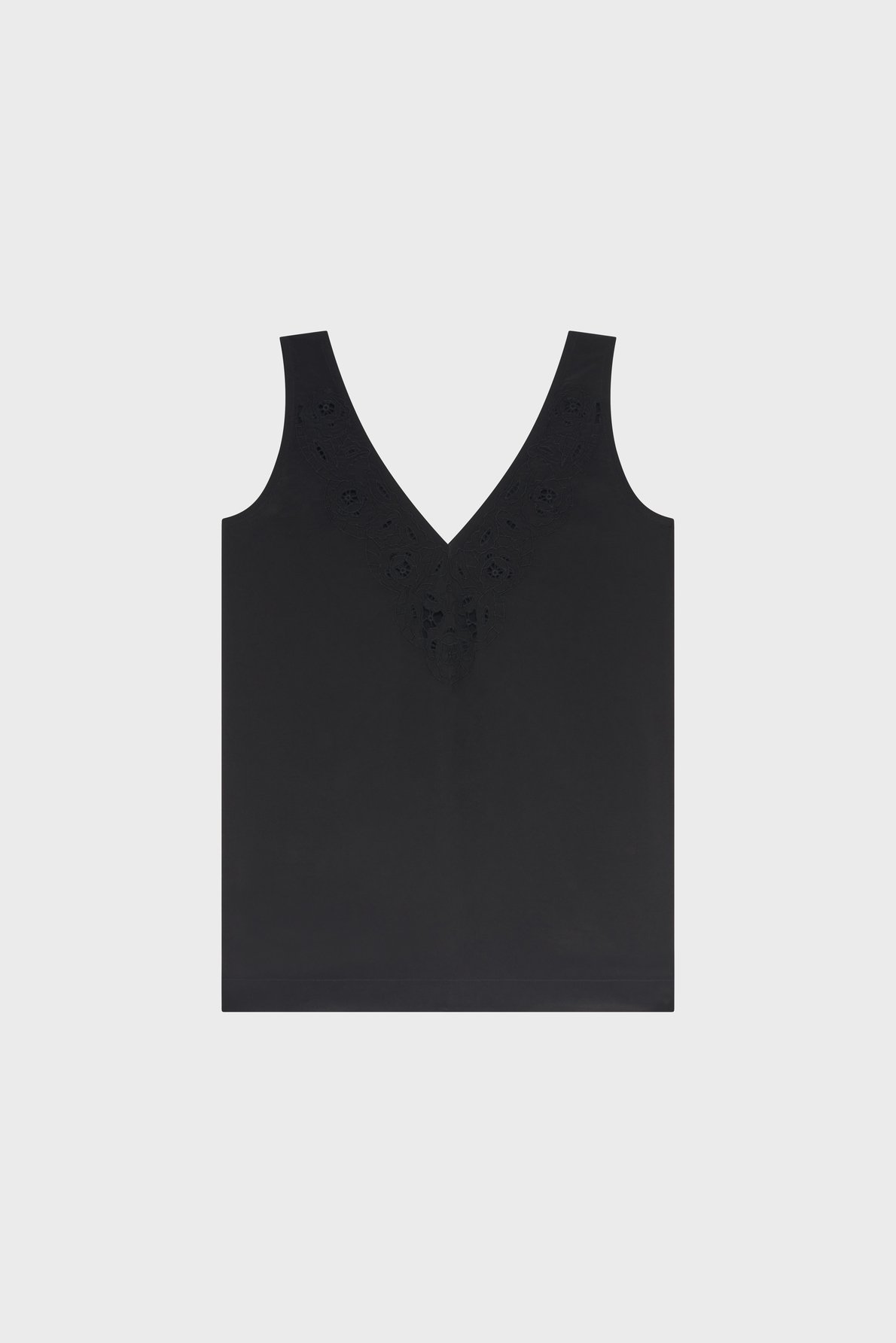 Top fluide à dentelle - christelle PABLO Noir