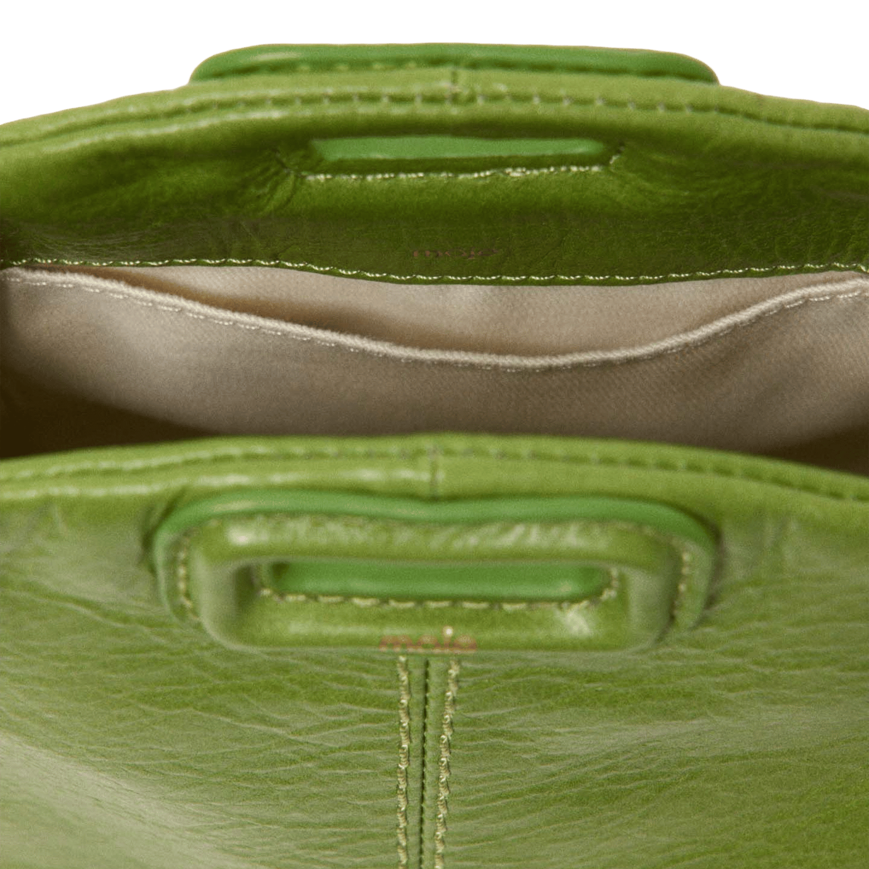 Sac bandoulière à franges en cuir miss m MAJE Vert