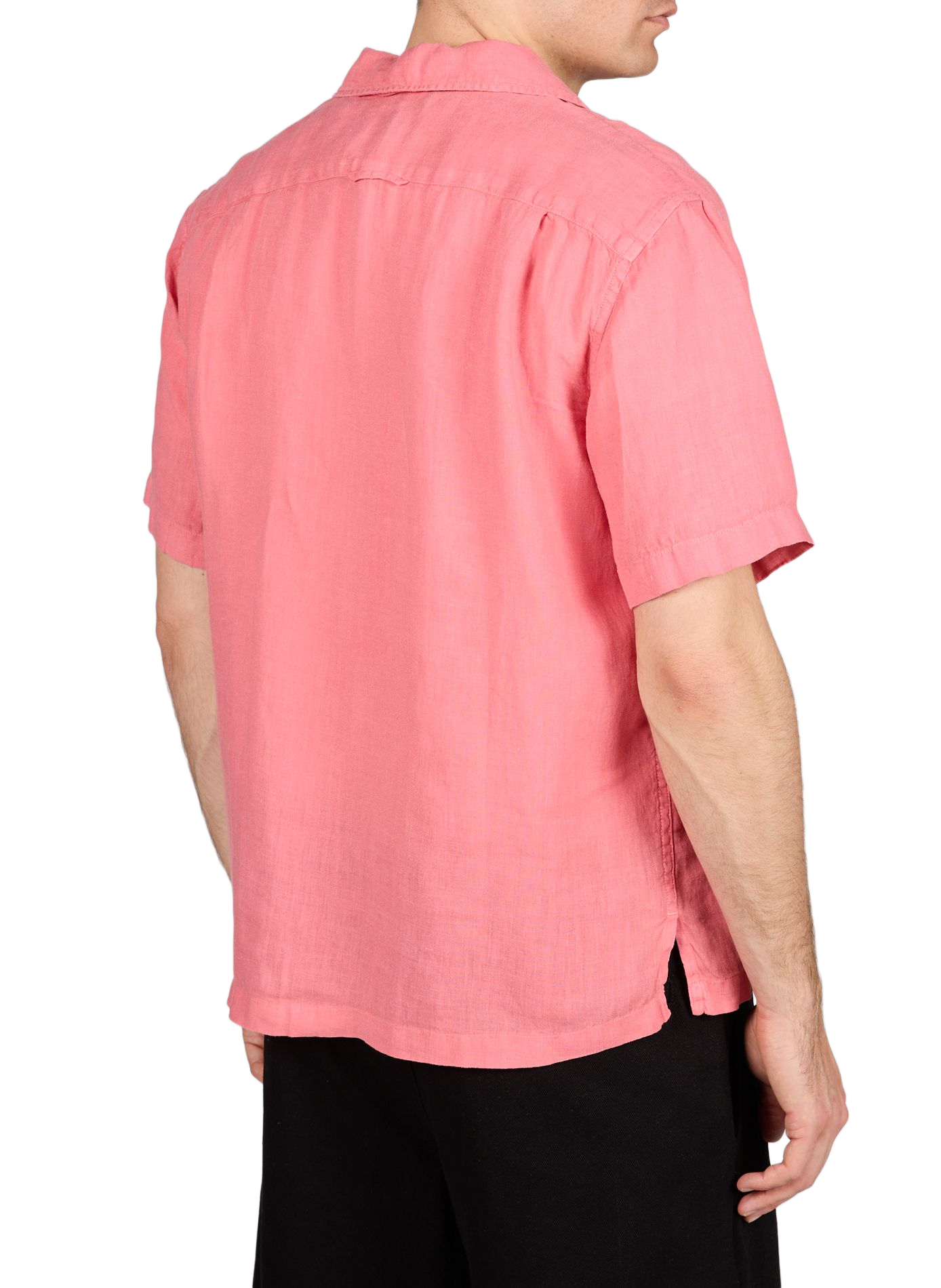 Chemise droite manches courtes en lin GANT Rose