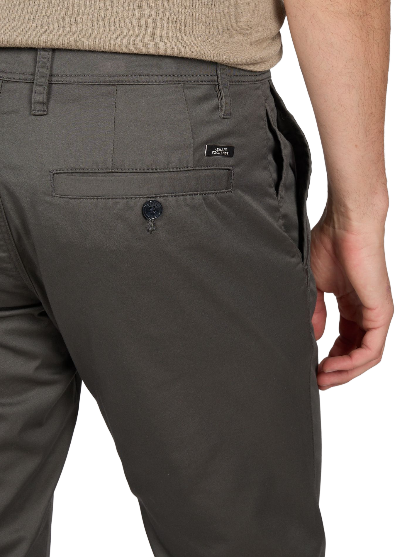 Pantalon slim en coton mélangé ARMANI EXCHANGE Kaki