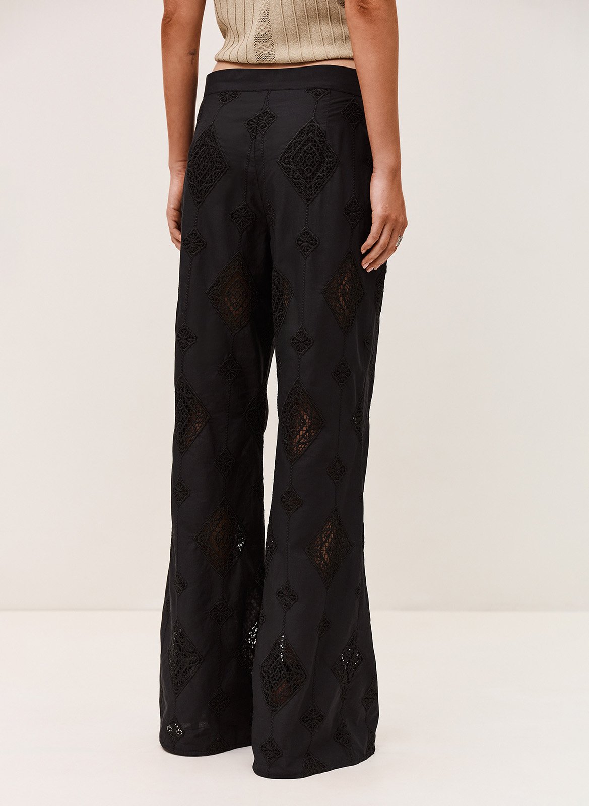 Pantalon droit en coton mélangé mike Noir