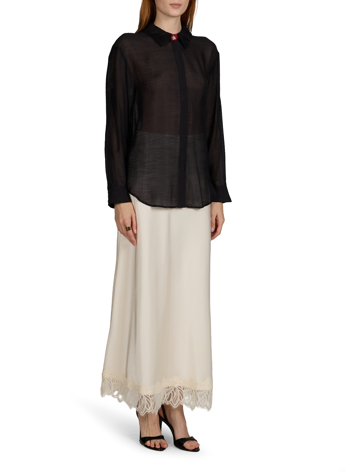 Blusa Vilyria semi transparente VILA Negro