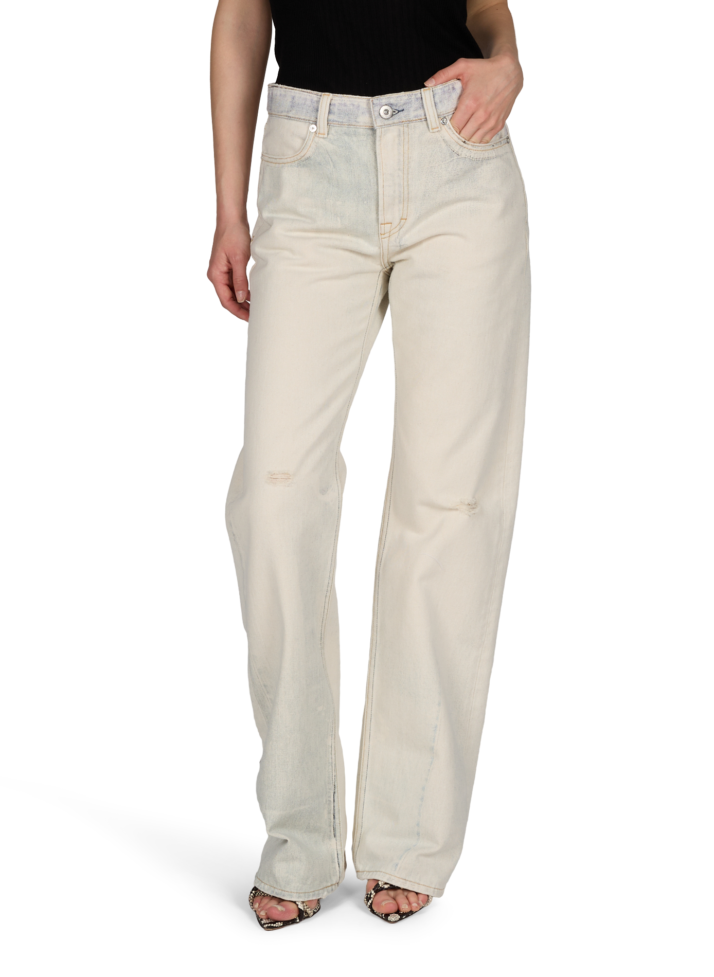 Jean large délavé OUR LEGACY Beige