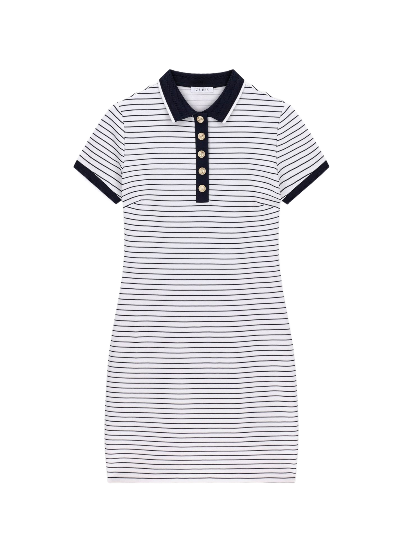 Short striped dress with contrasting polo collar GUESS Multicolour