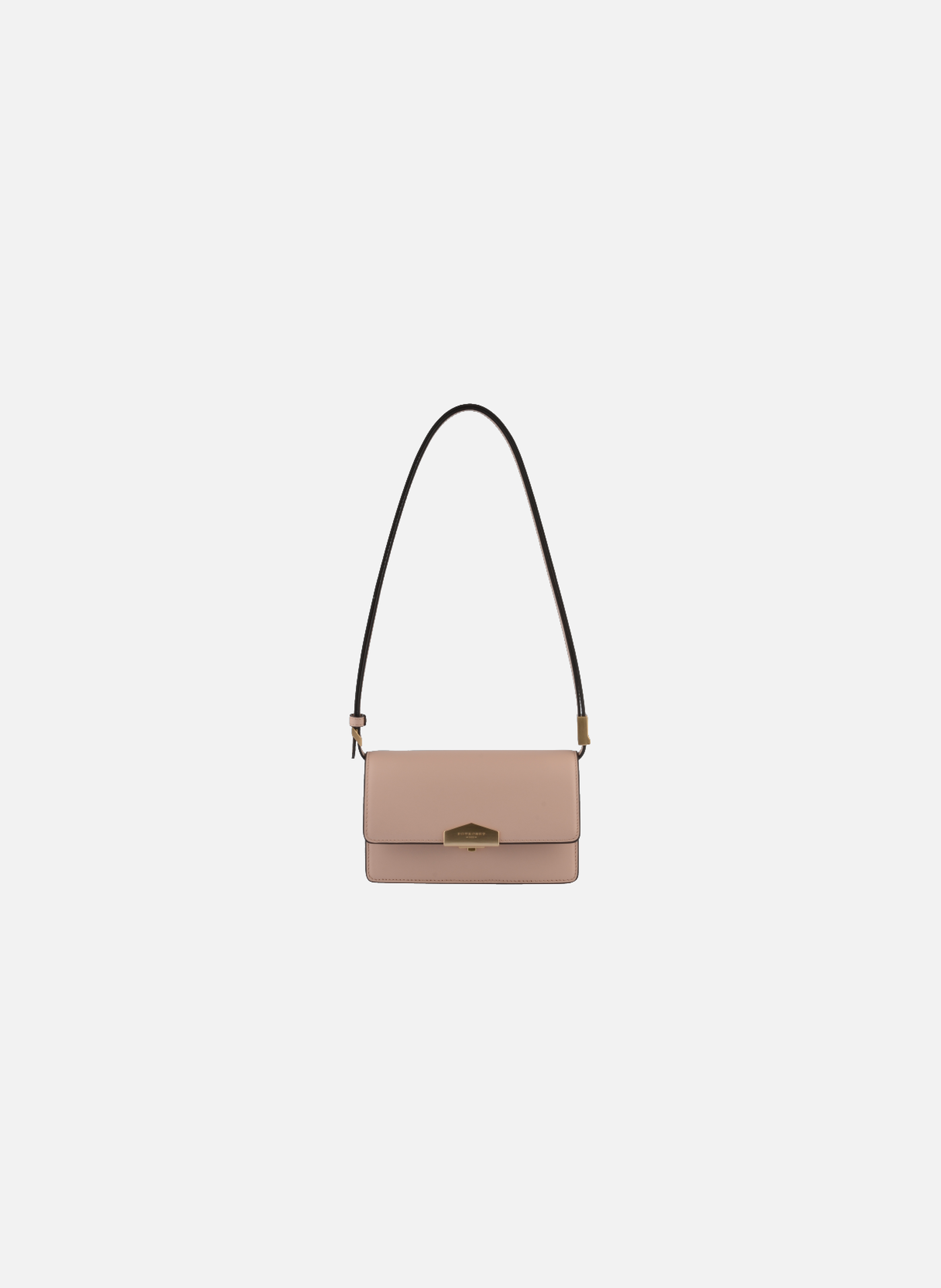 Anjou | sac porté épaule pm en cuir lisse POURCHET Rose