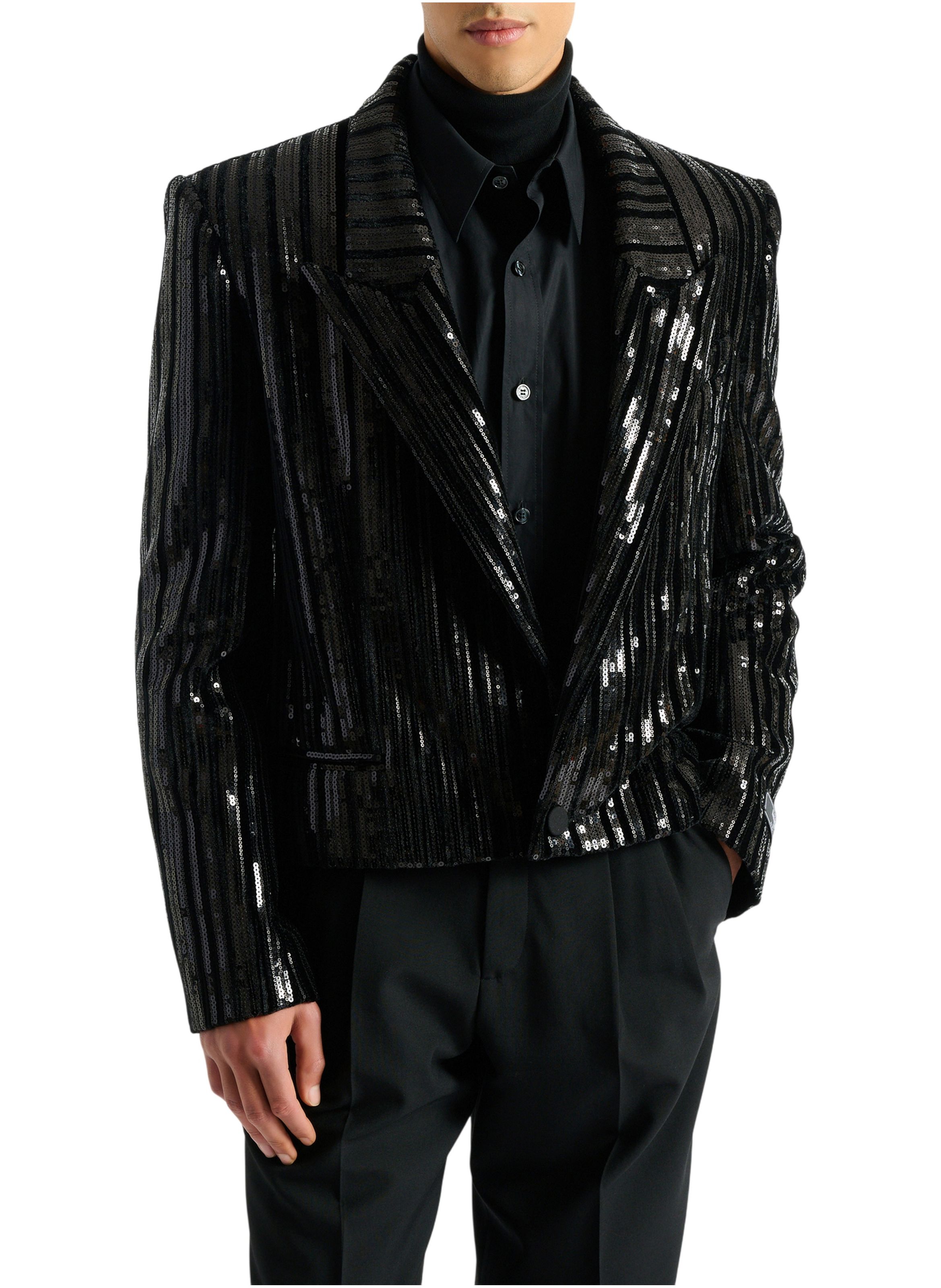 Spencer en velours à sequins BALMAIN Noir