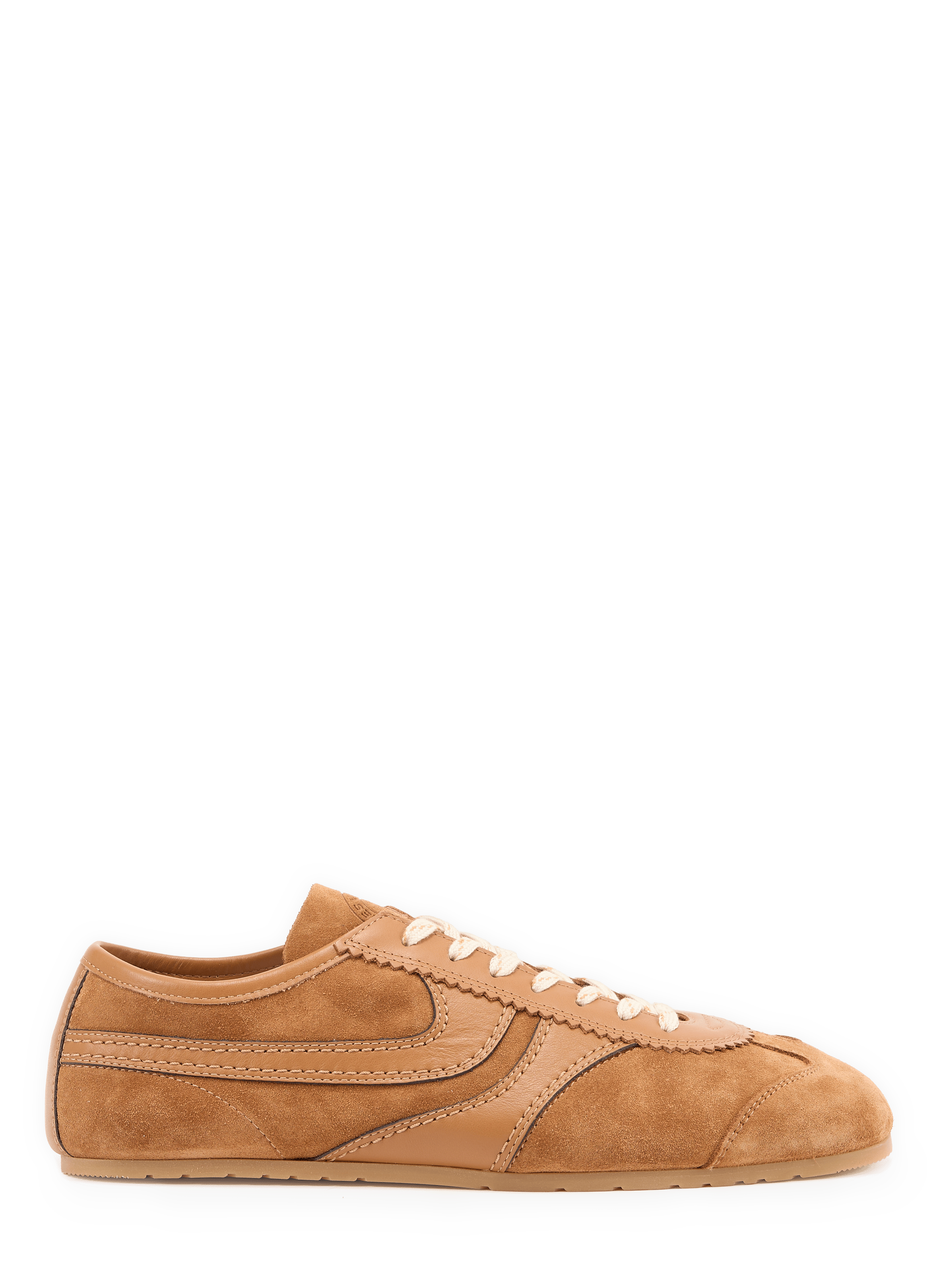 Two-material sneakers with a thin leather sole DRIES VAN NOTEN Brown