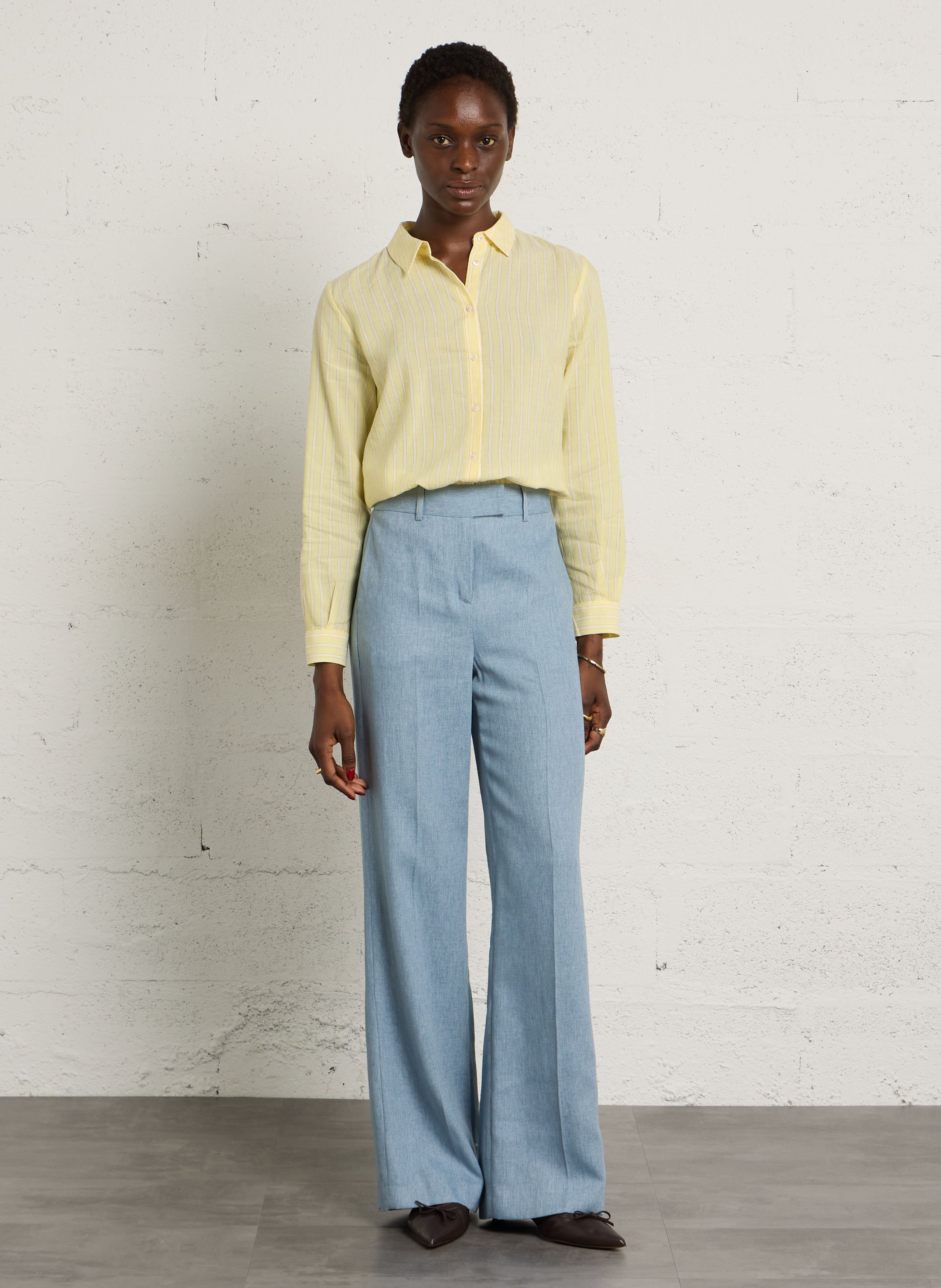 Chemise col classique rayée carla MAISON 123 Jaune
