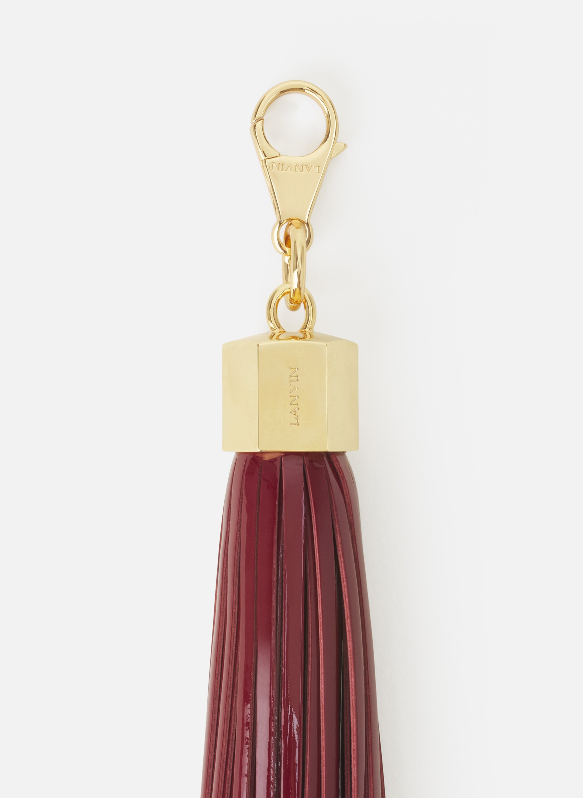 Accessoire de sac pompon en cuir LANVIN Rouge