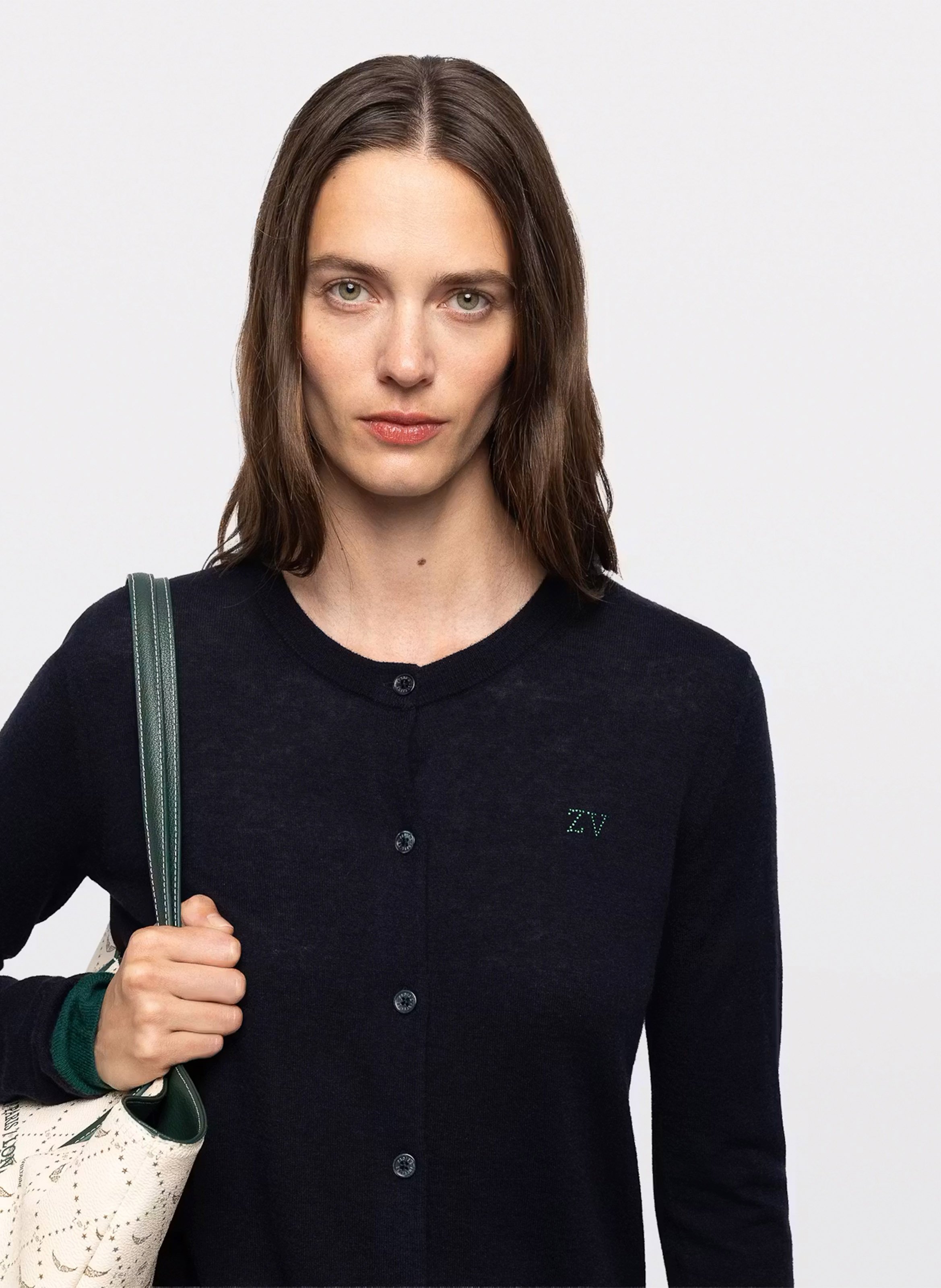 Gilet droit col rond en cachemire missya ZADIG&VOLTAIRE Bleu