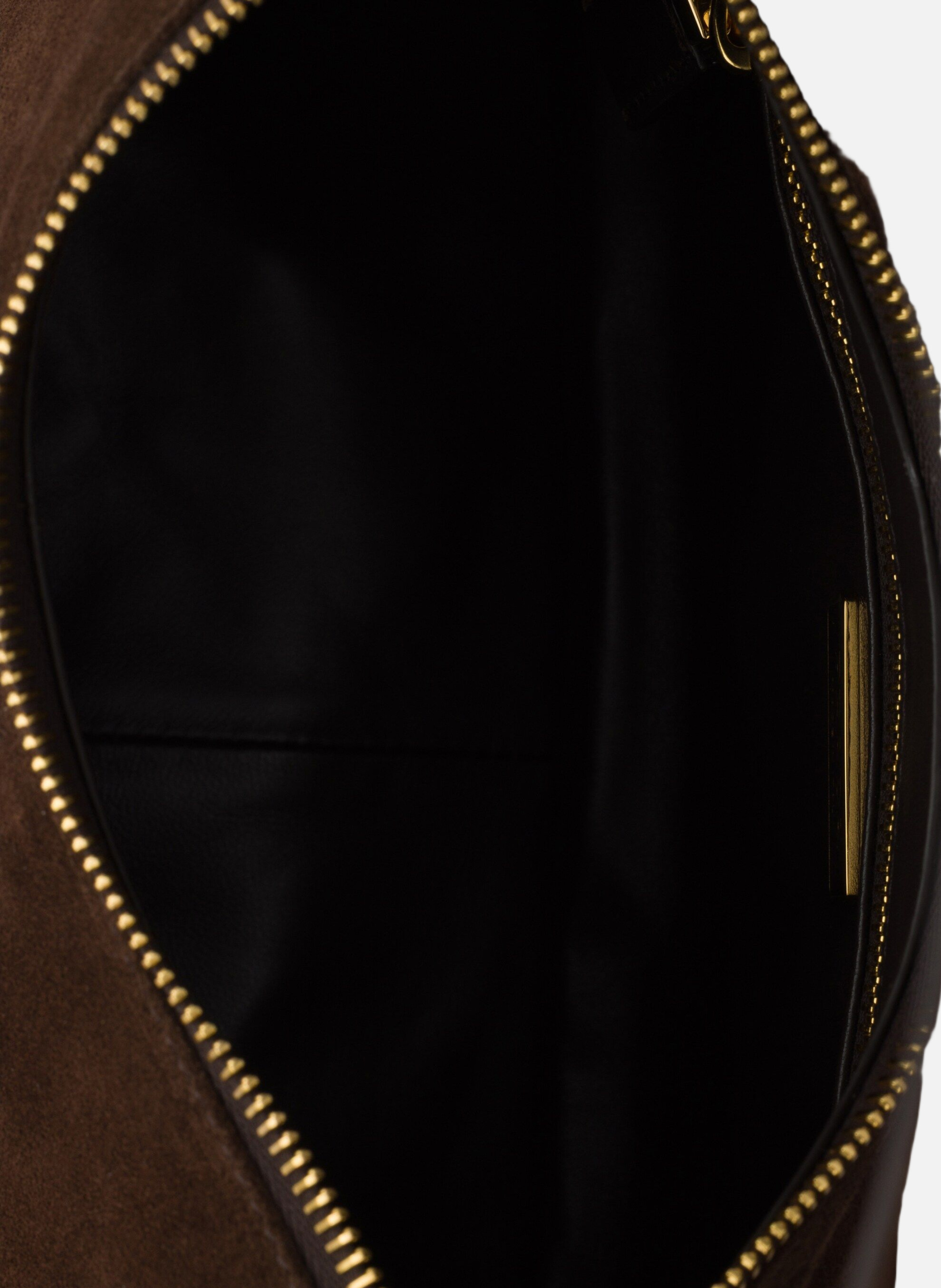 Sac à bandoulière prada aimée en veau velours PRADA Marron