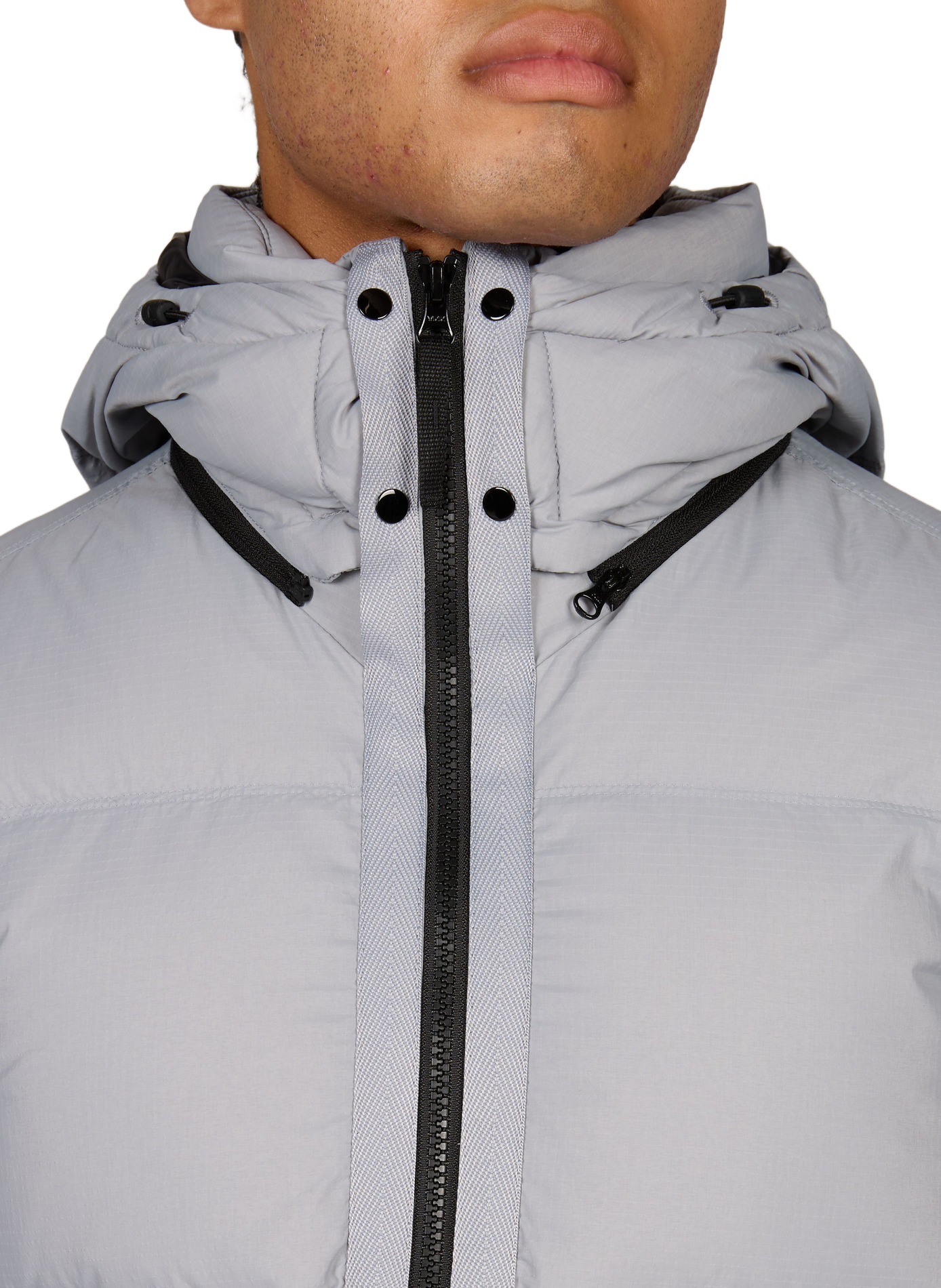Korte gewatteerde donsjas STONE ISLAND Grijs