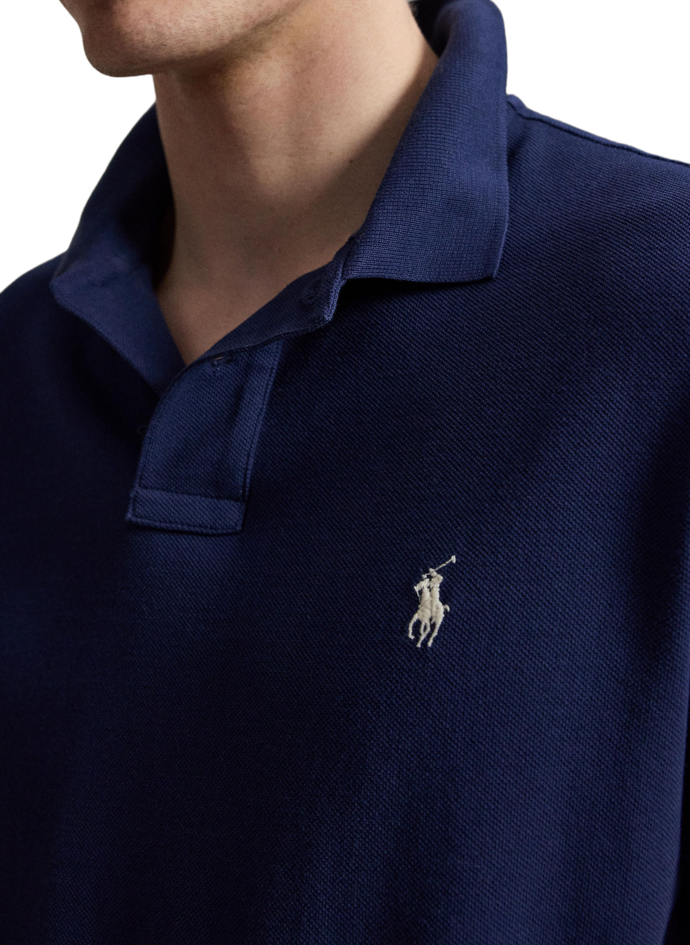 Polo droit en piqué de coton POLO RALPH LAUREN Bleu