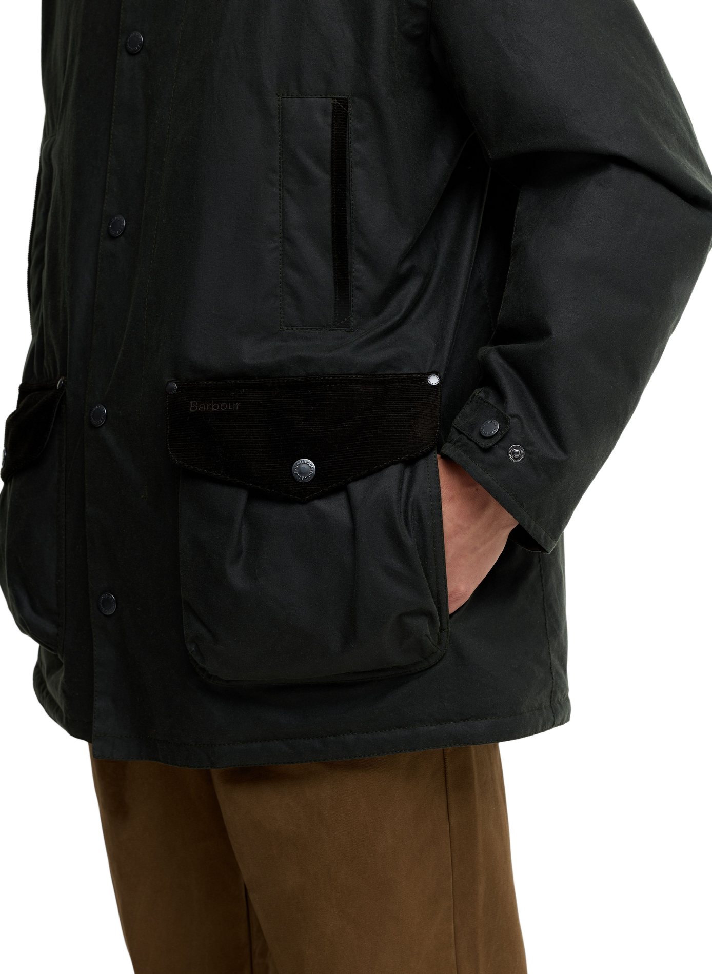 Parka col montant en coton BARBOUR Vert