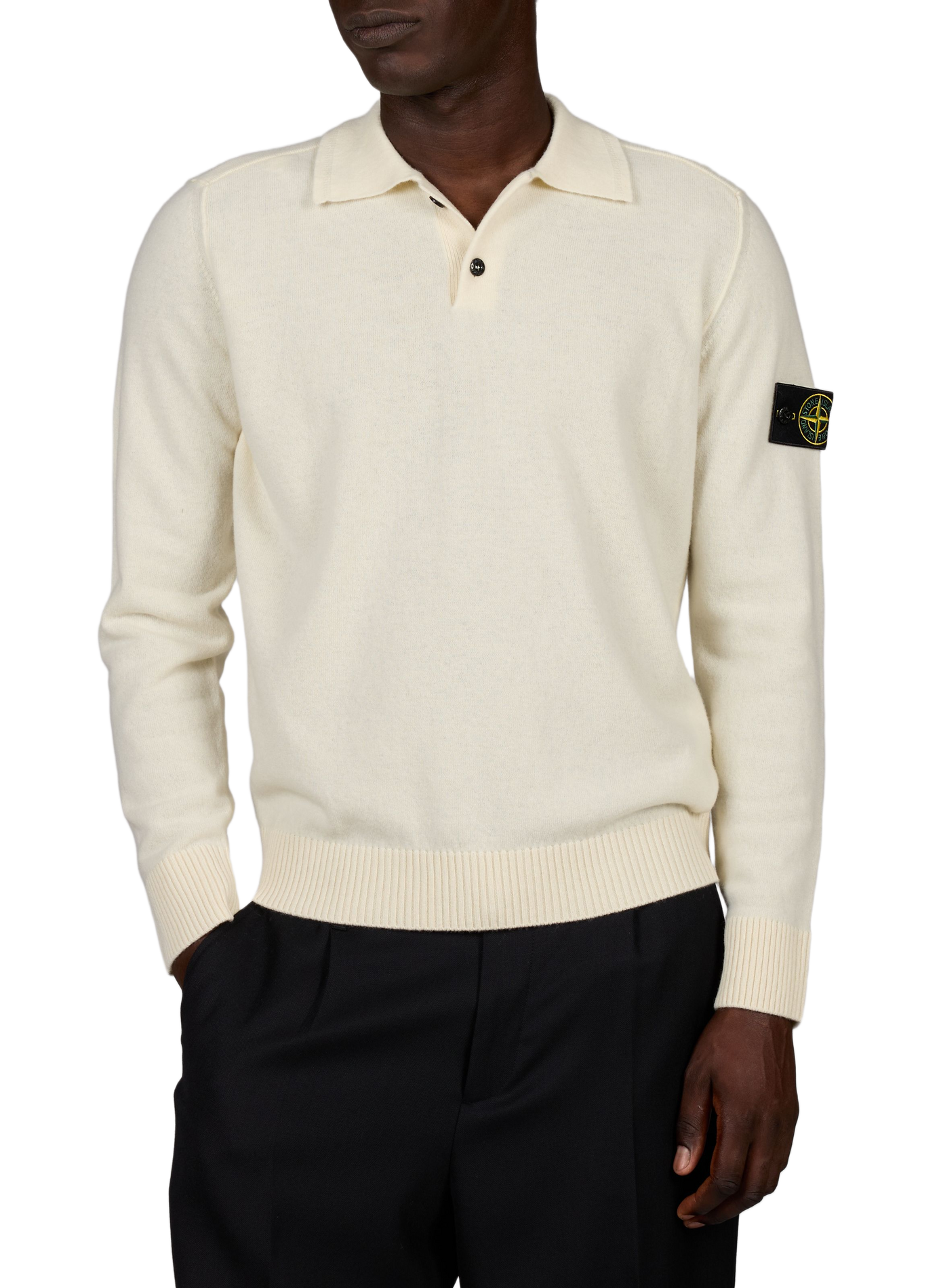 Polo droit en laine vierge STONE ISLAND Beige