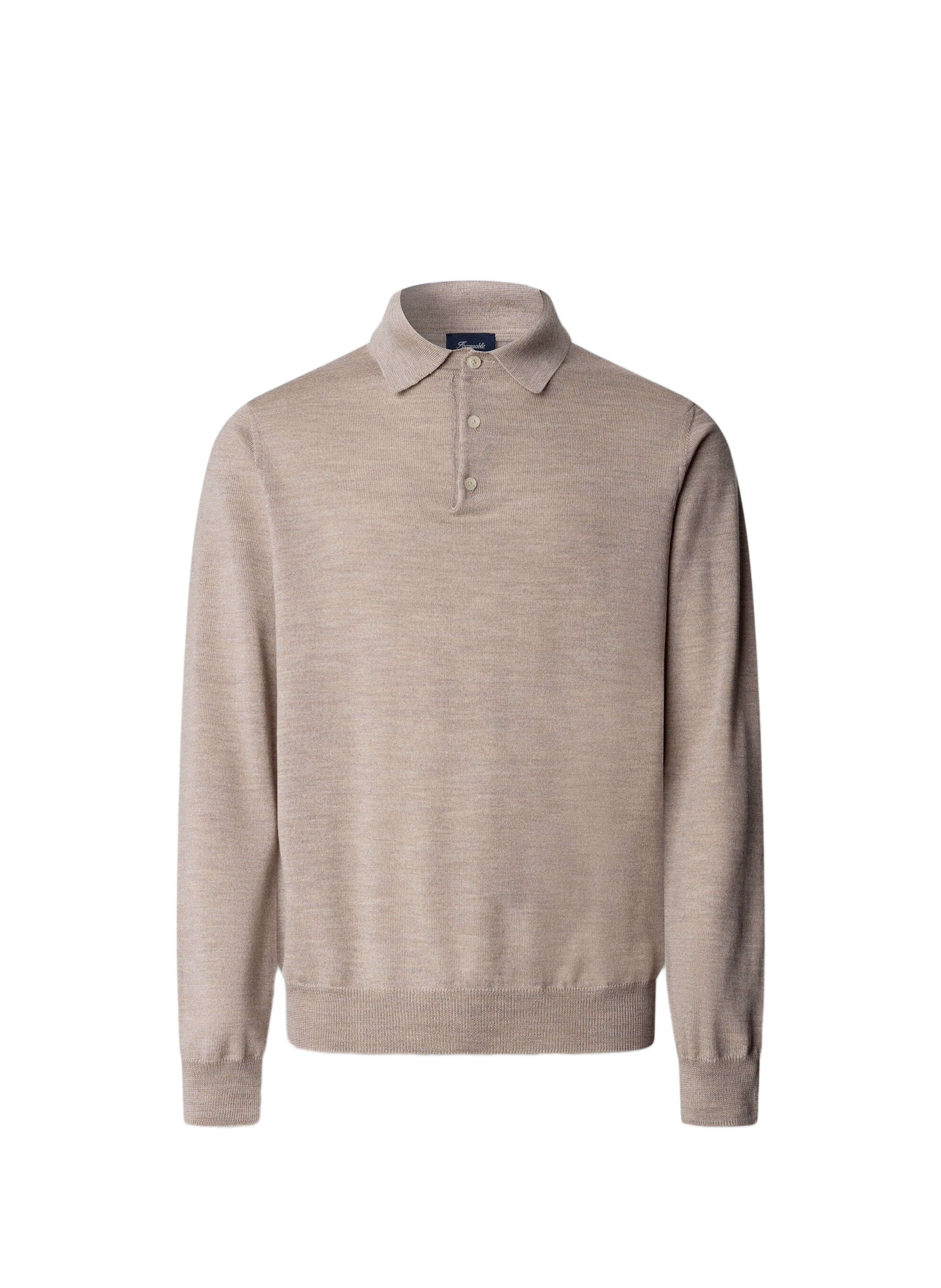 Rechte wollen trui met polokraag FACONNABLE Beige