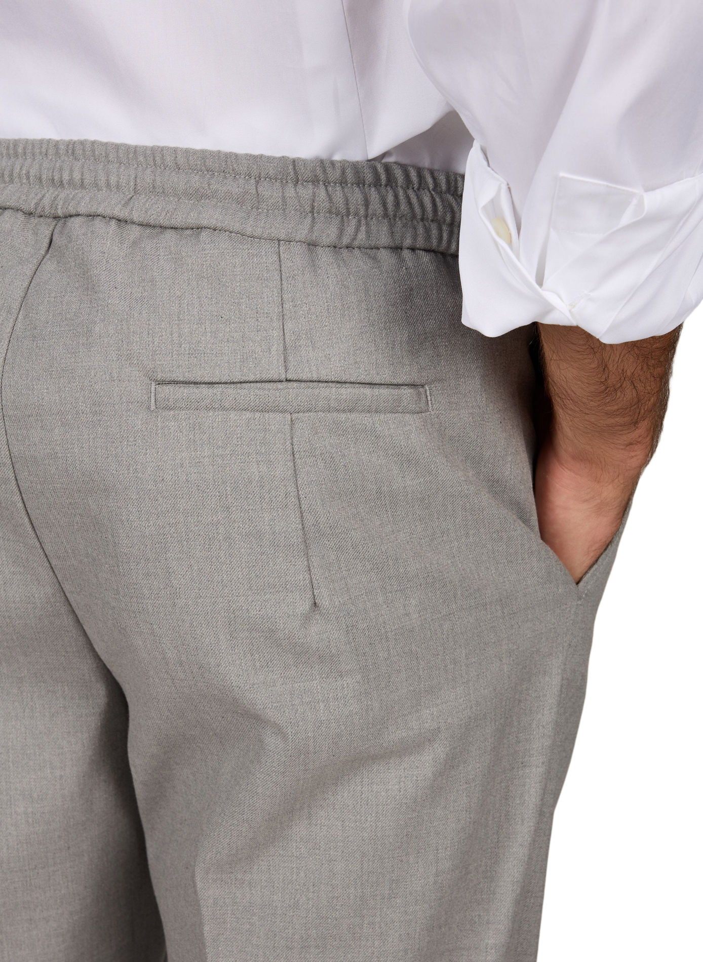 Straight cotton-blend trousers AURELIEN Grey