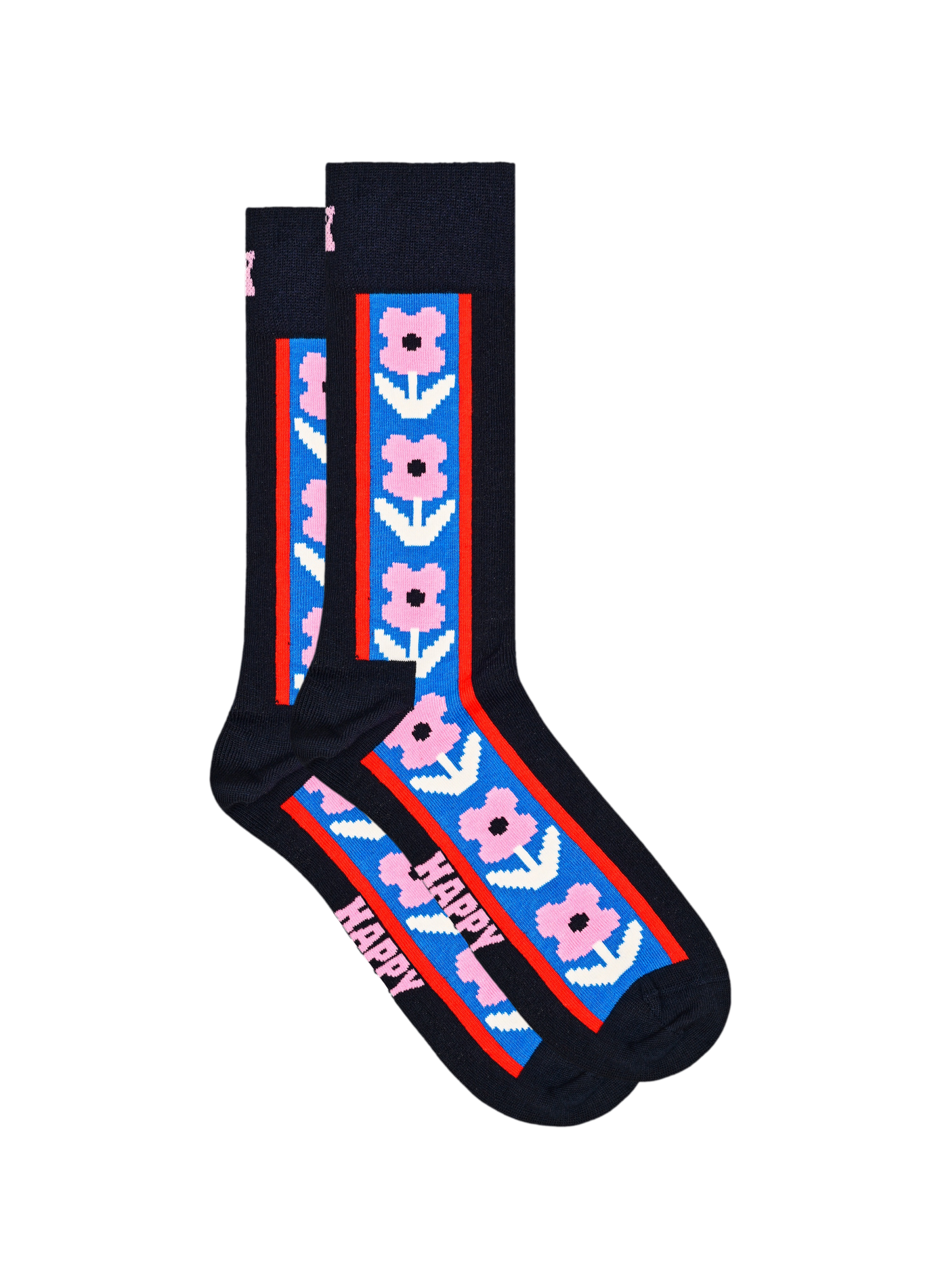 Chaussettes motif fleurs en coton mélangé HAPPY SOCKS Bleu