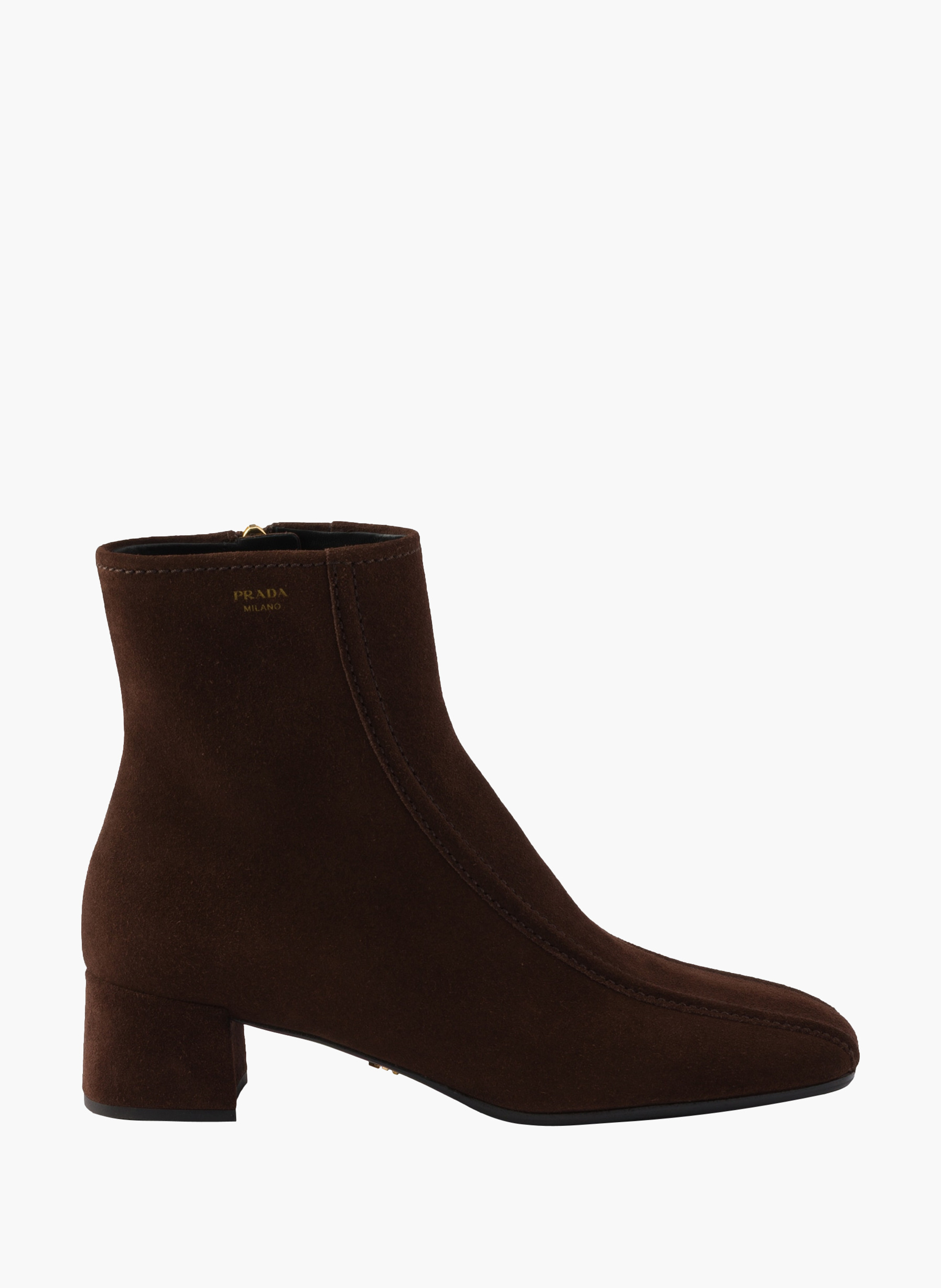 Bottines en veau velours PRADA Marron