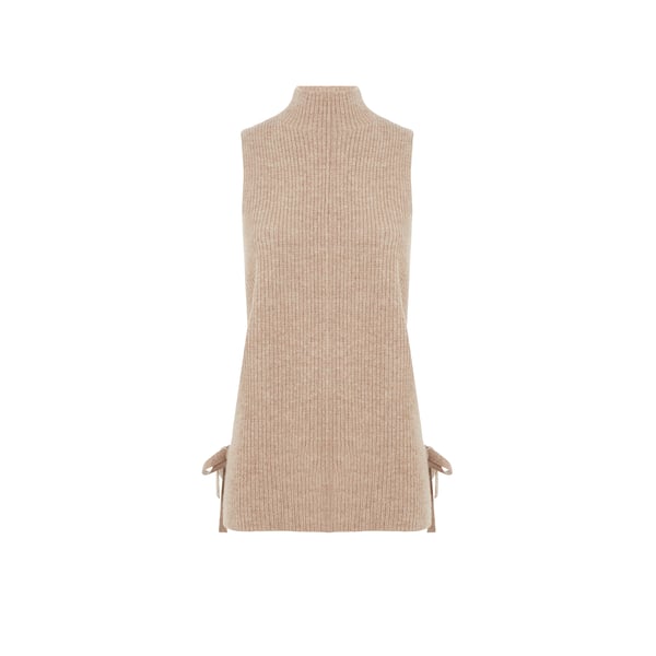 Pull sans manches en laine recyclée