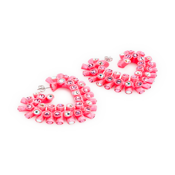 Roussey Heart-shaped Earrings In Pink