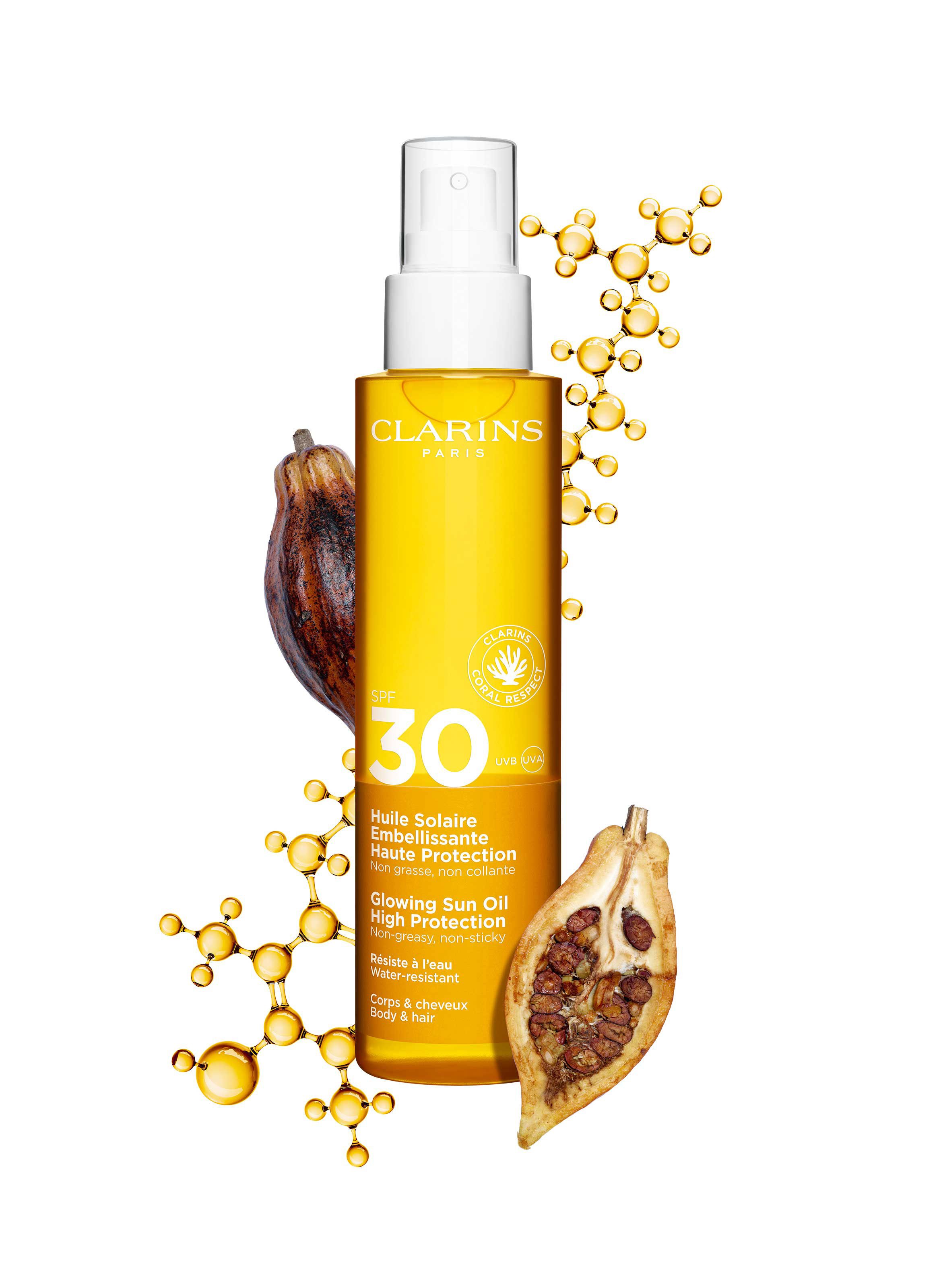 Glowing Sun Oil High Protection SPF30 for the body CLARINS No color