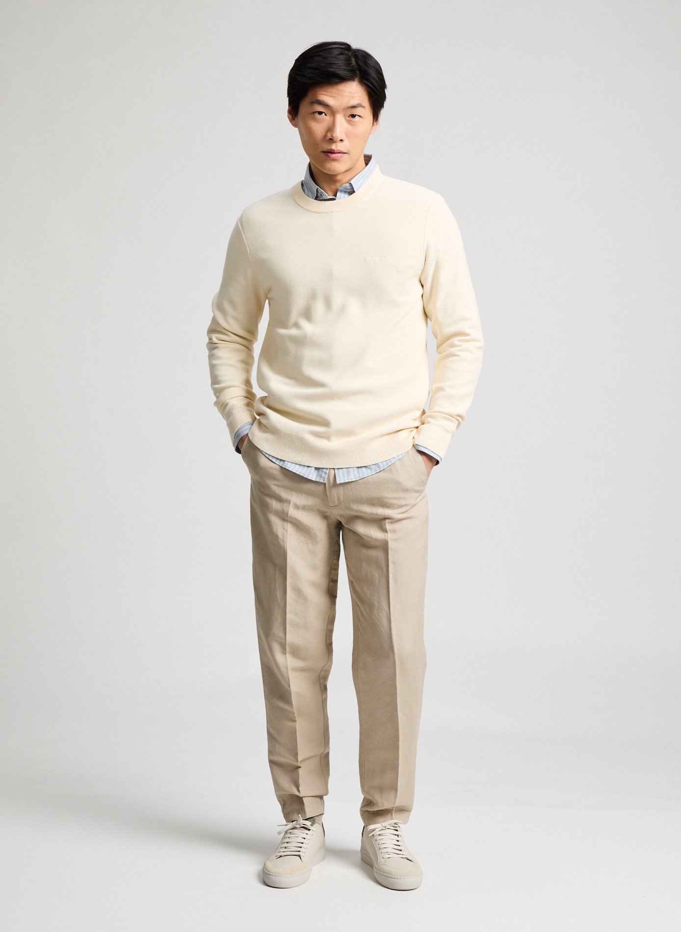 Oversized round neck sweater GUESS Beige