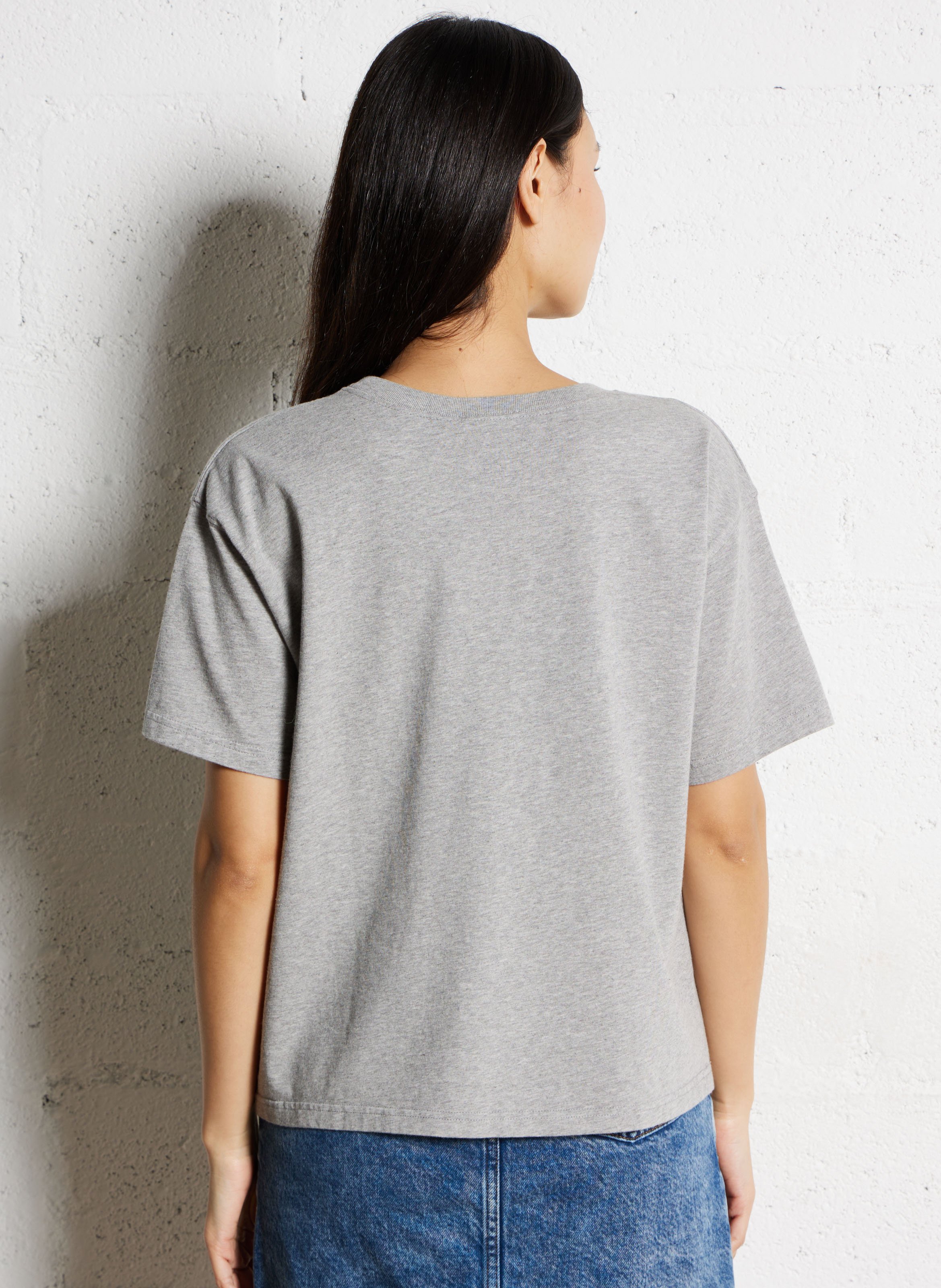 Tee-shirt ample col rond en coton fizvalley AMERICAN VINTAGE Gris