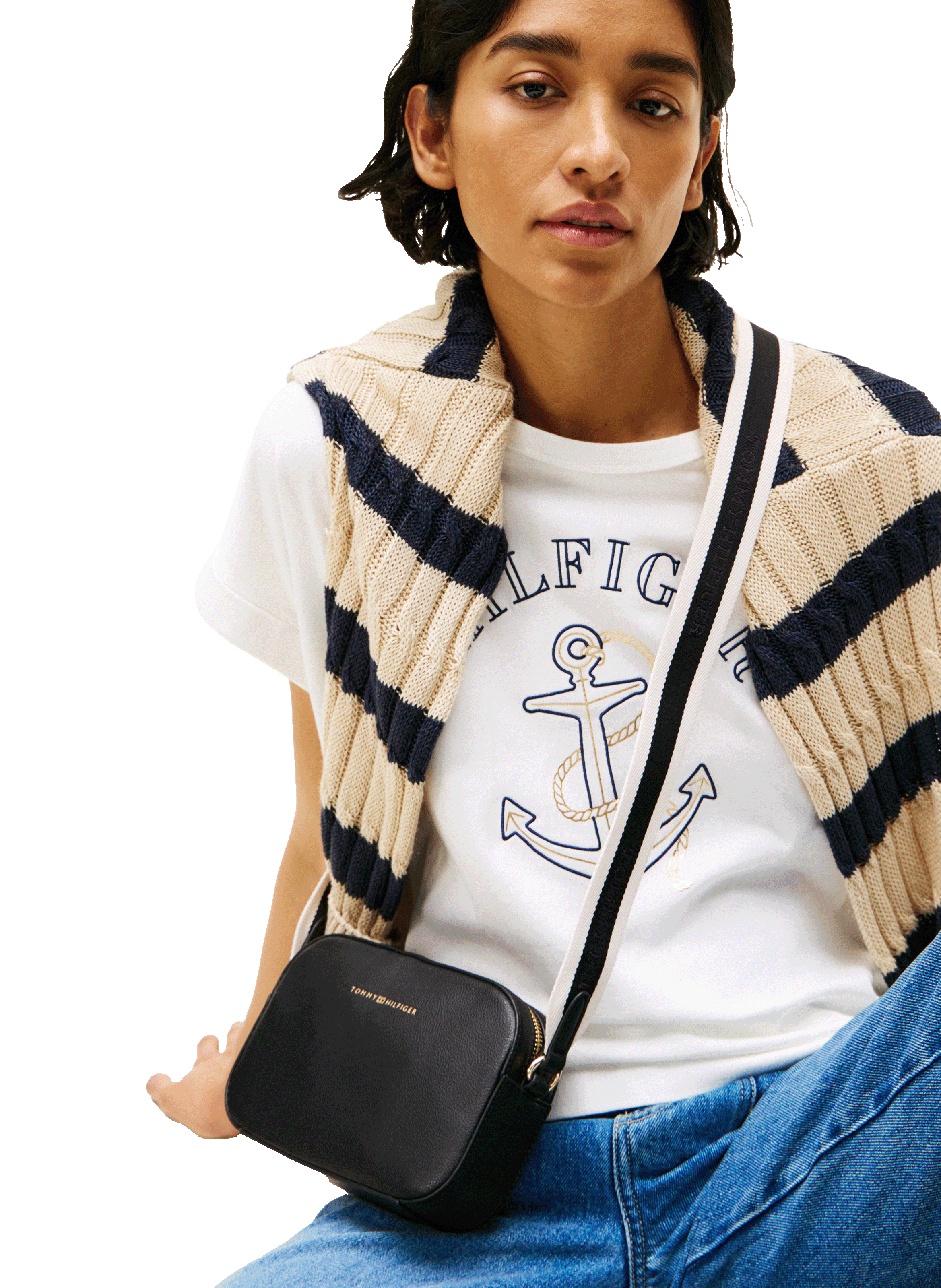 Shoulder bag with logo TOMMY HILFIGER Black