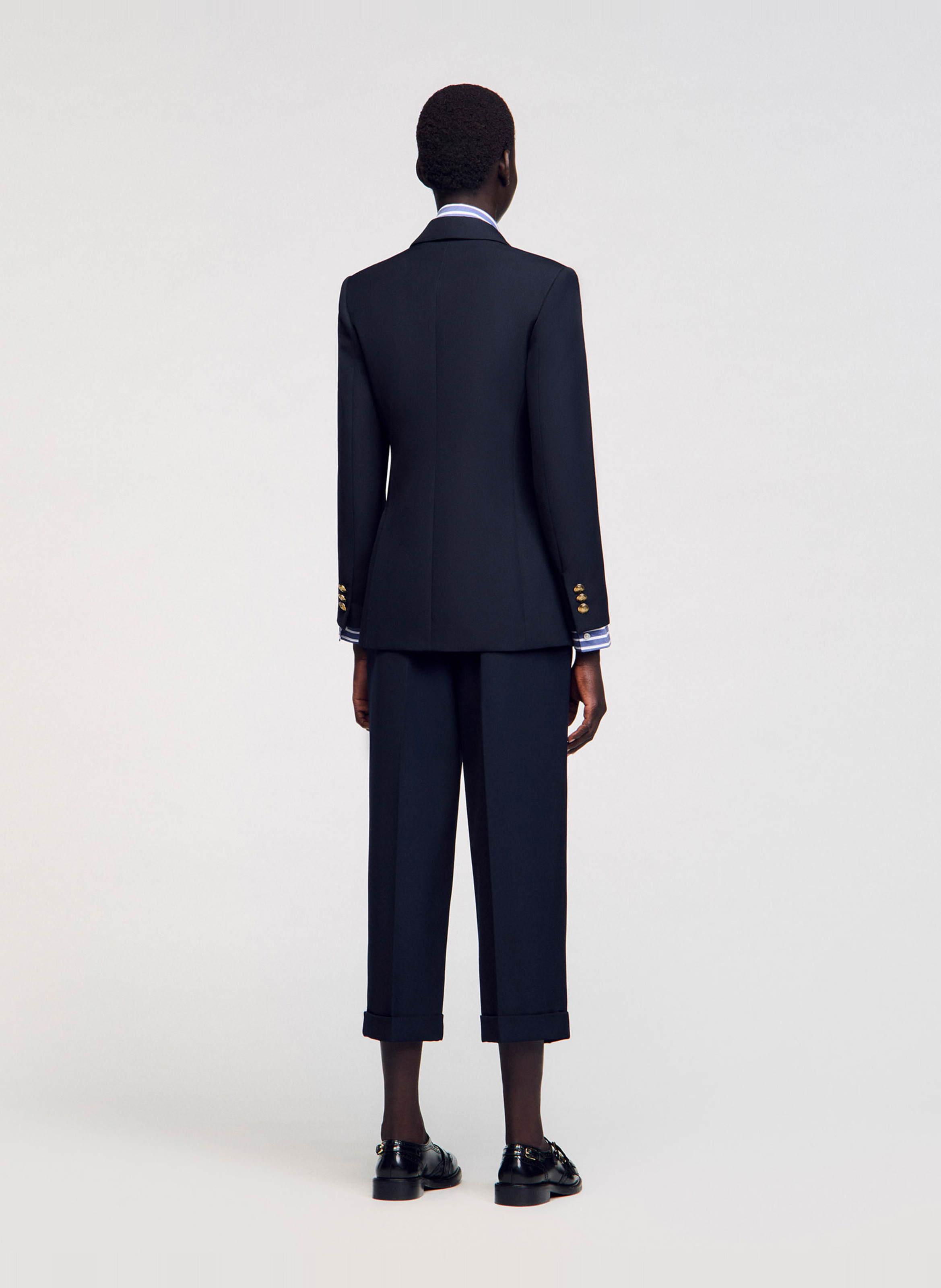 Veste col tailleur boutonnée SANDRO Bleu