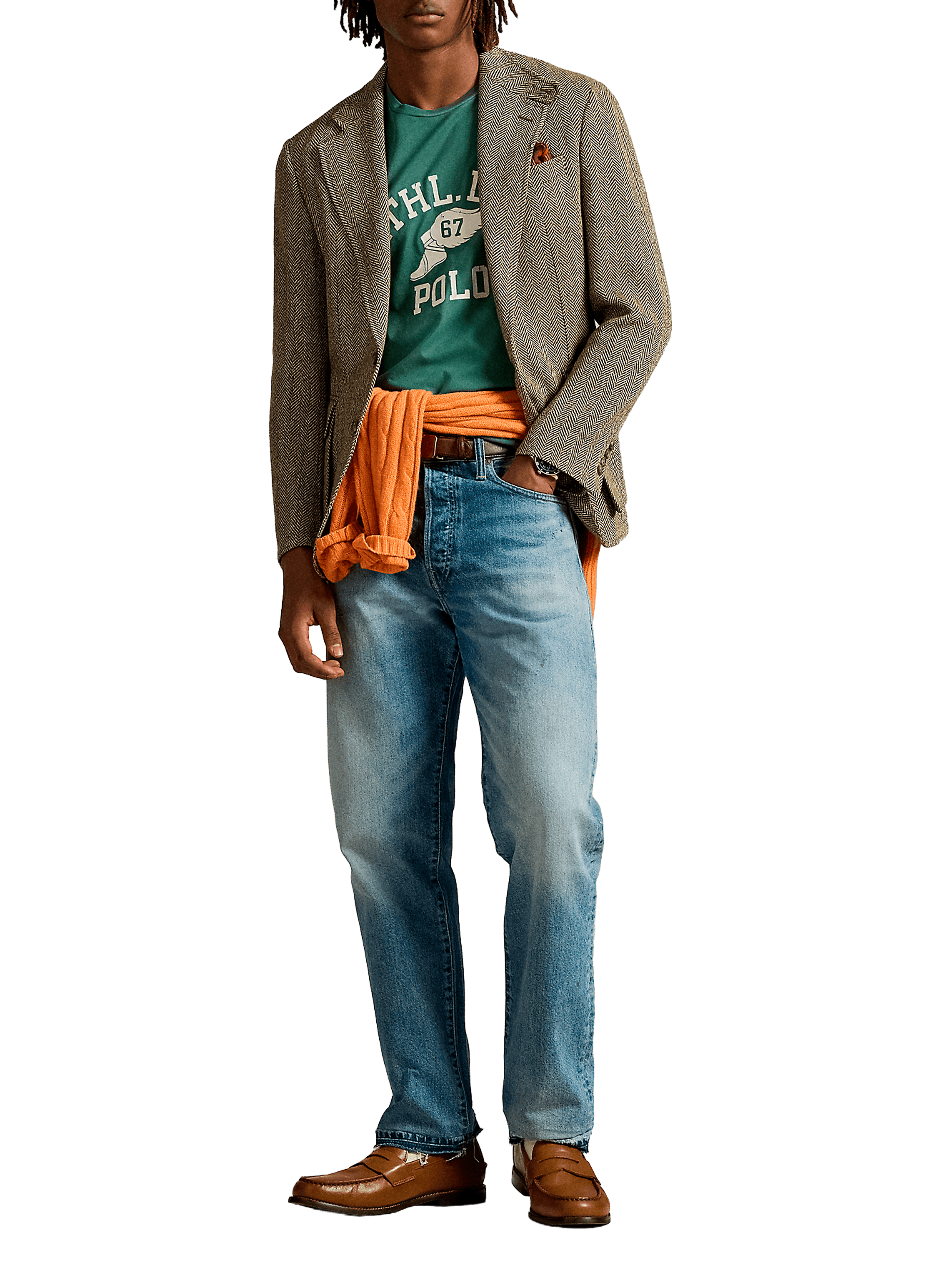 T-shirt col rond imprimé en coton POLO RALPH LAUREN Vert