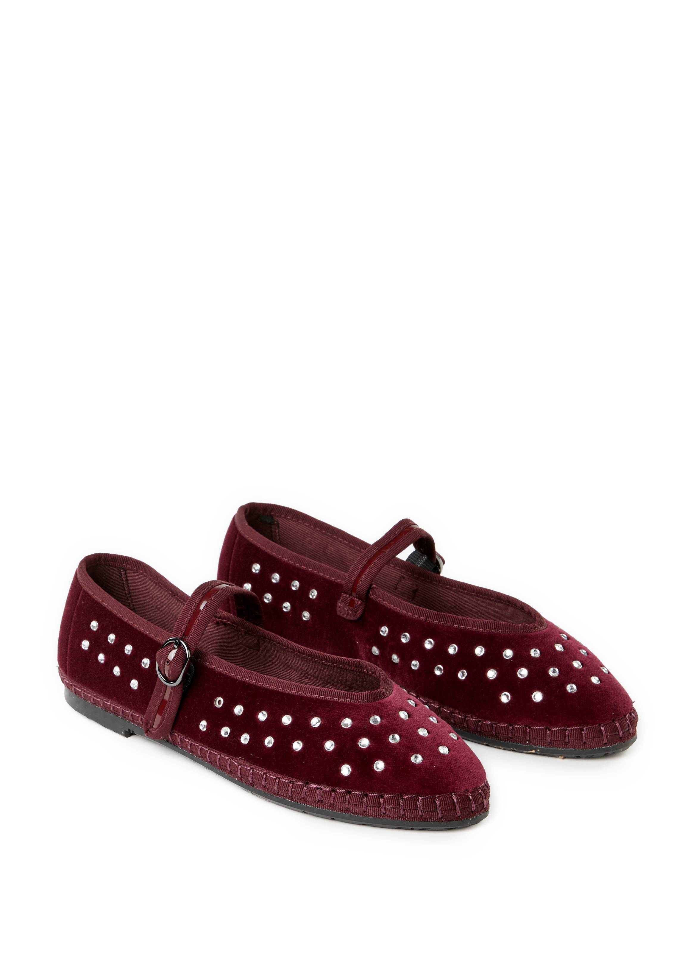 Ballerines à strass en coton mélangé FLABELUS Rouge