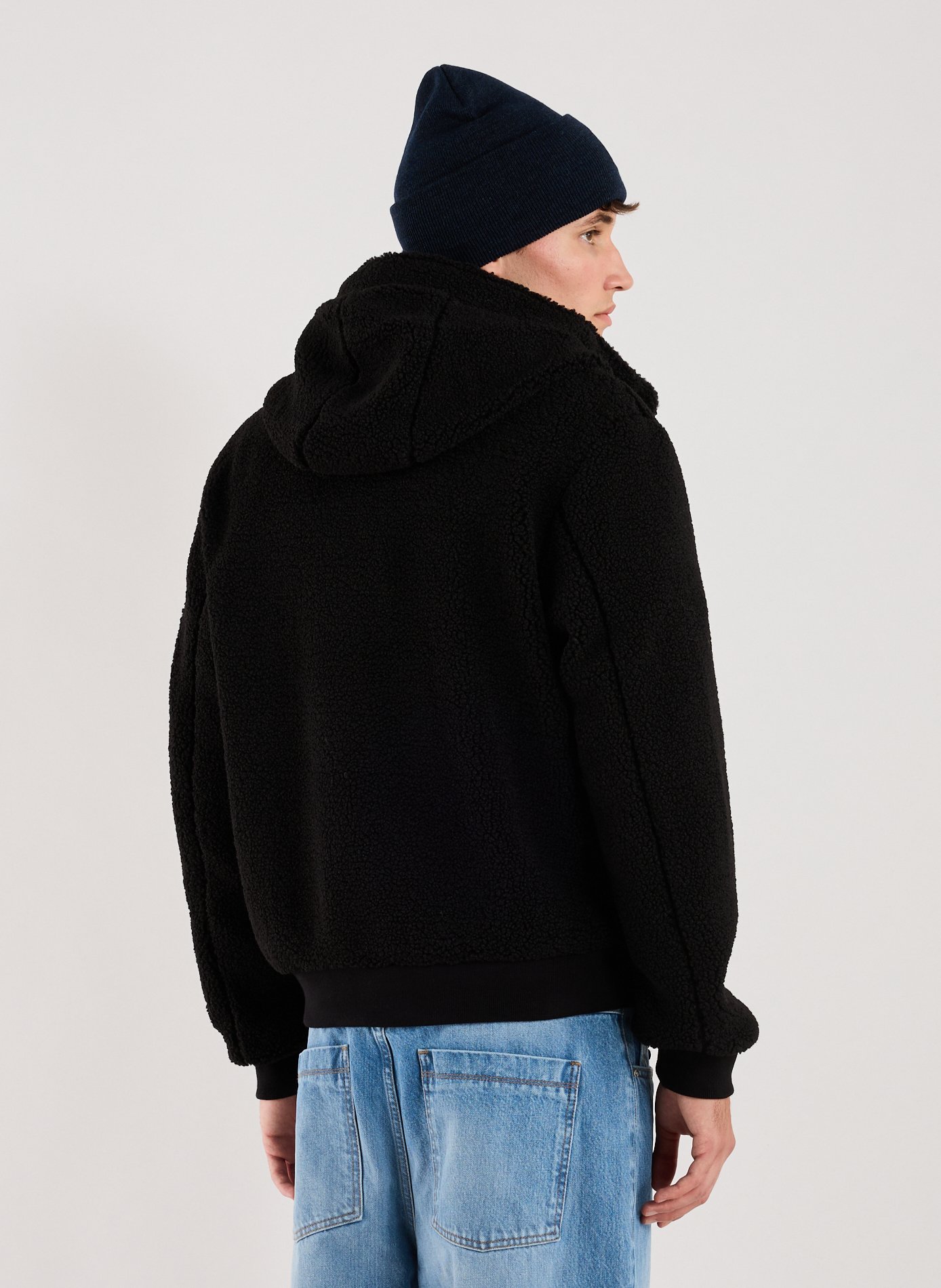 Veste ample à capuche en polaire BOMBERS ORIGINAL Noir