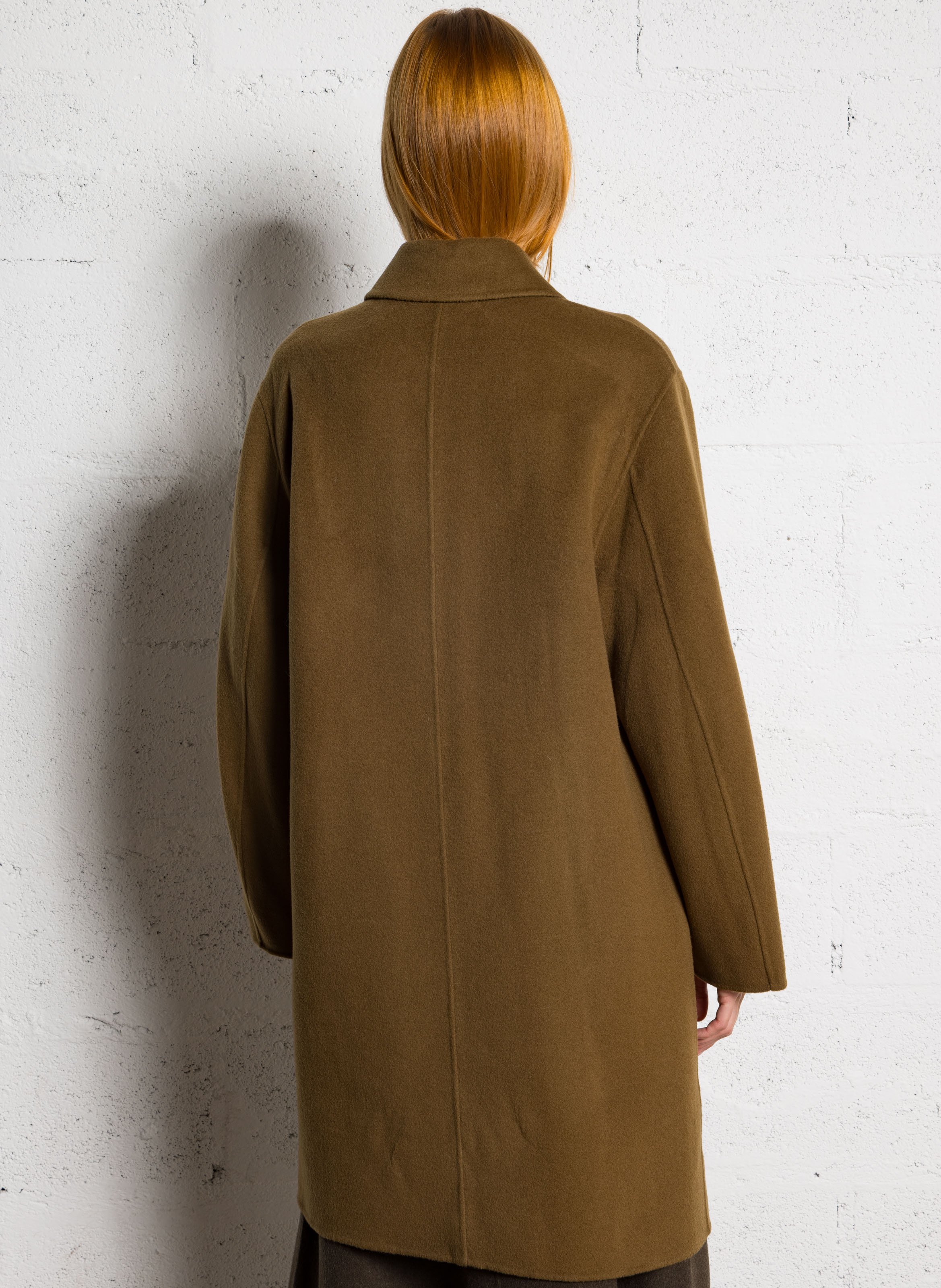 Manteau droit col classique en laine mélangée faubourg SOEUR Marron