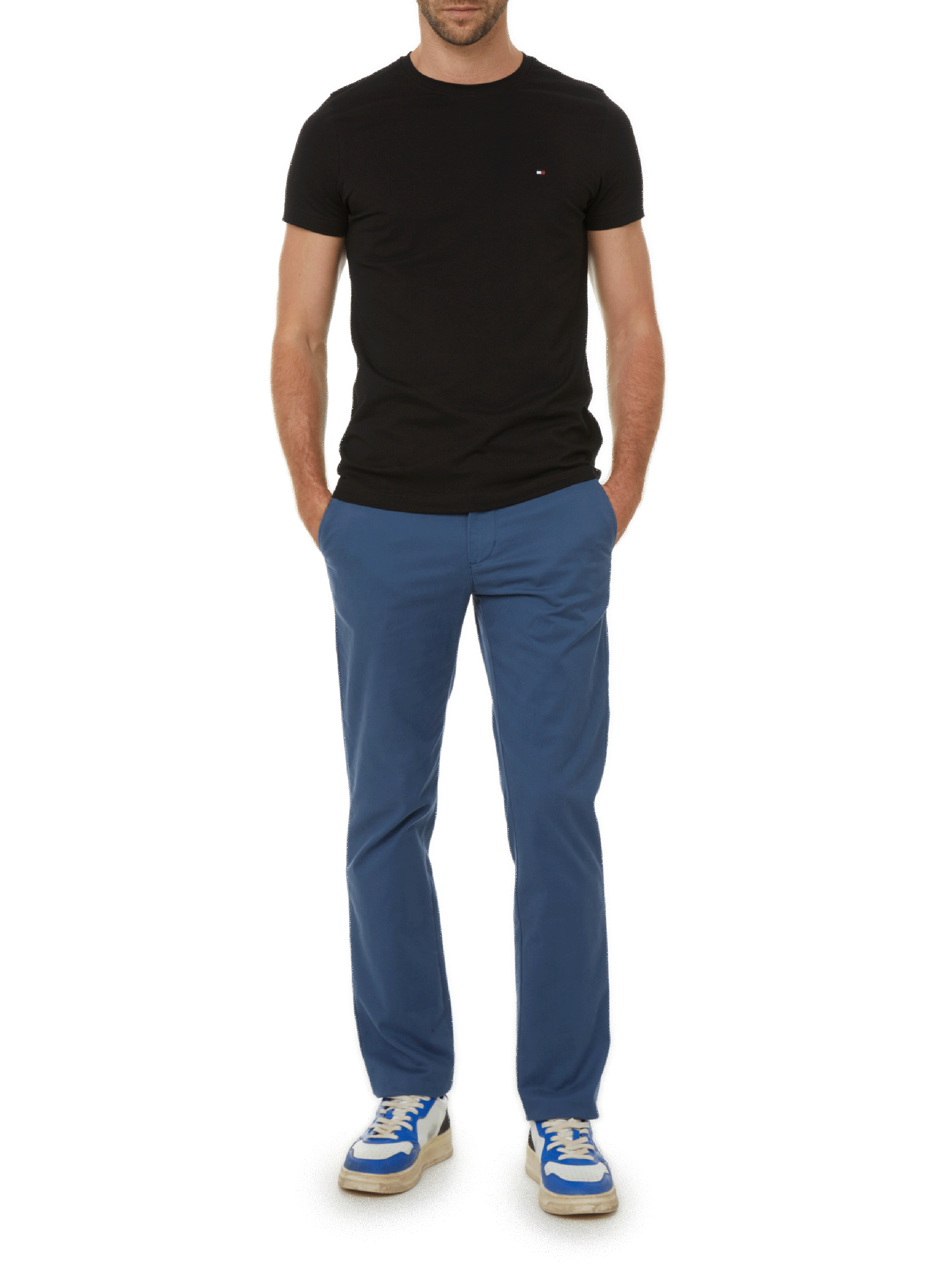 Pantalon droit Denton en coton mélangé | Bleu TOMMY HILFIGER Homme