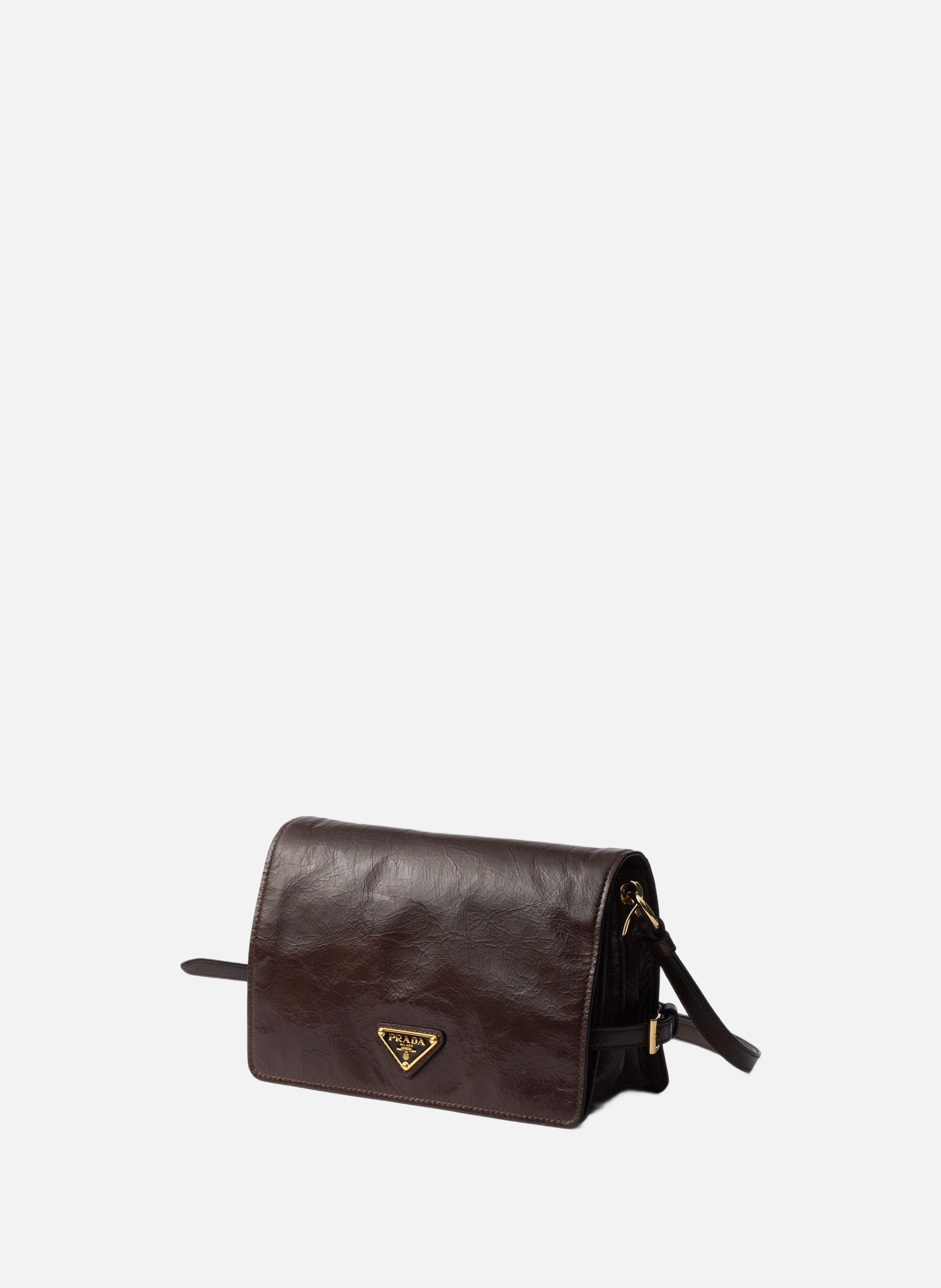 Sac porté épaule en cuir PRADA Marron