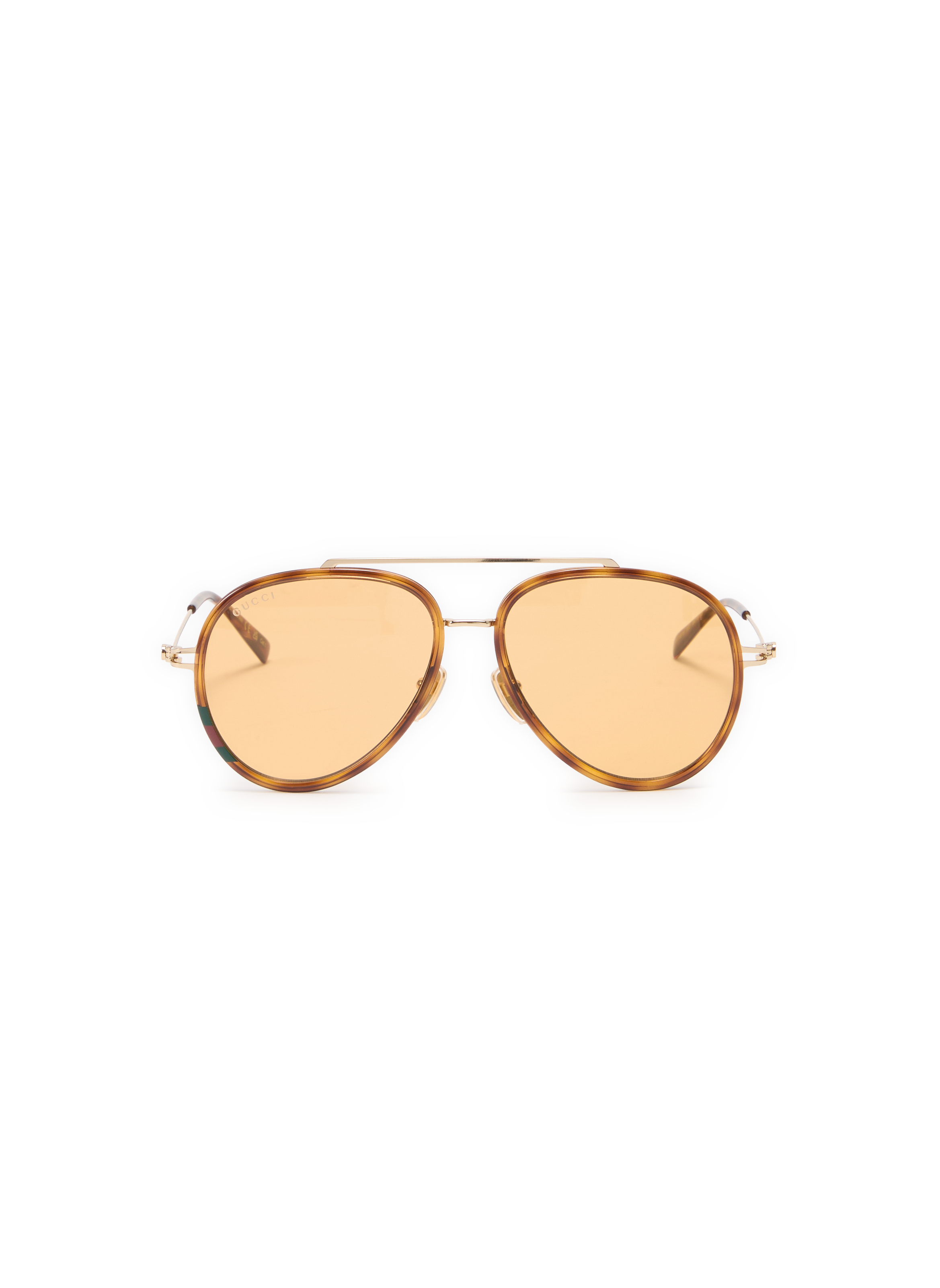 GUCCI Aviator sunglasses with slim temples Brown