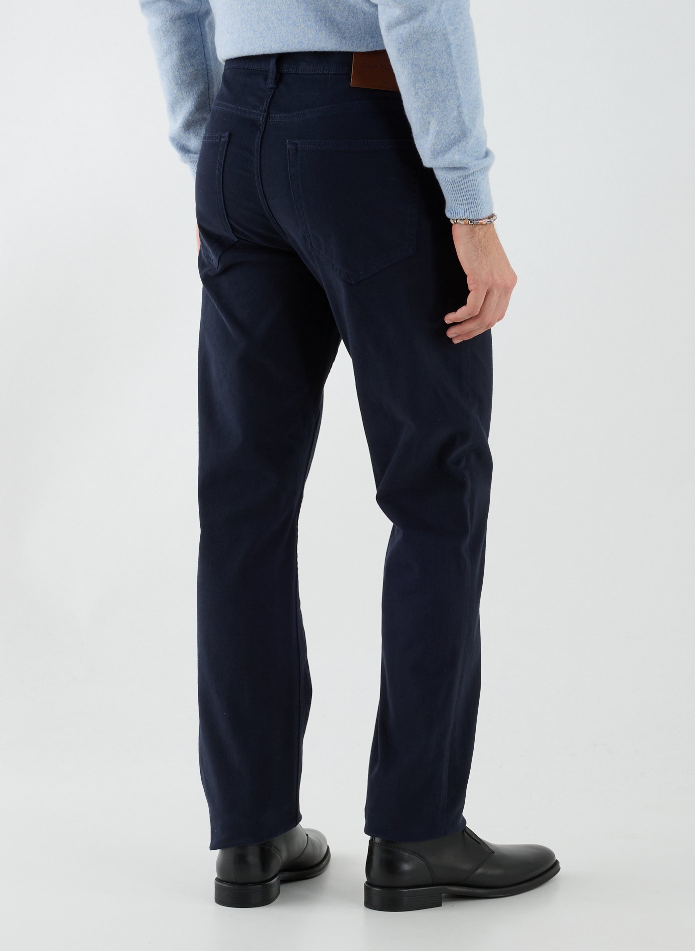 Straight velvet trousers in blended cotton GANT Blue