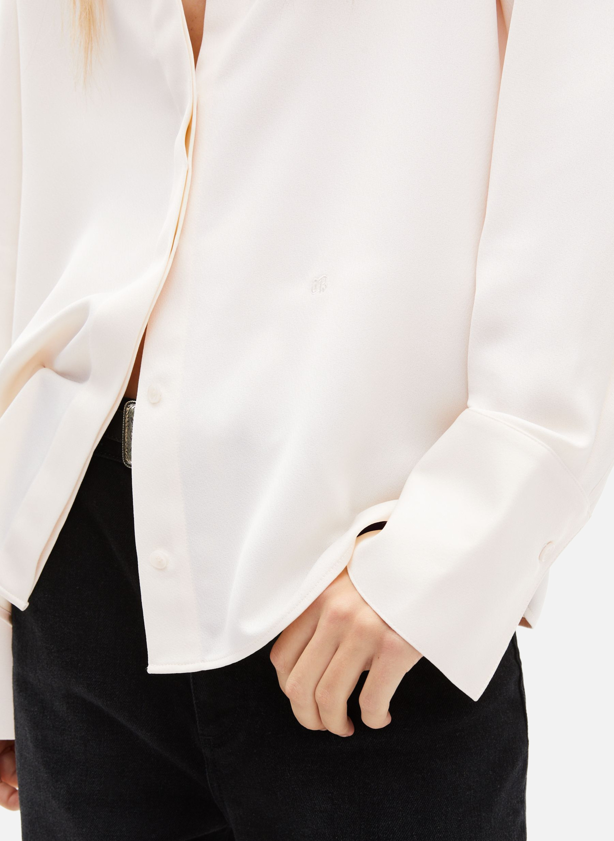 Chemise en satin THE KOOPLES Blanc