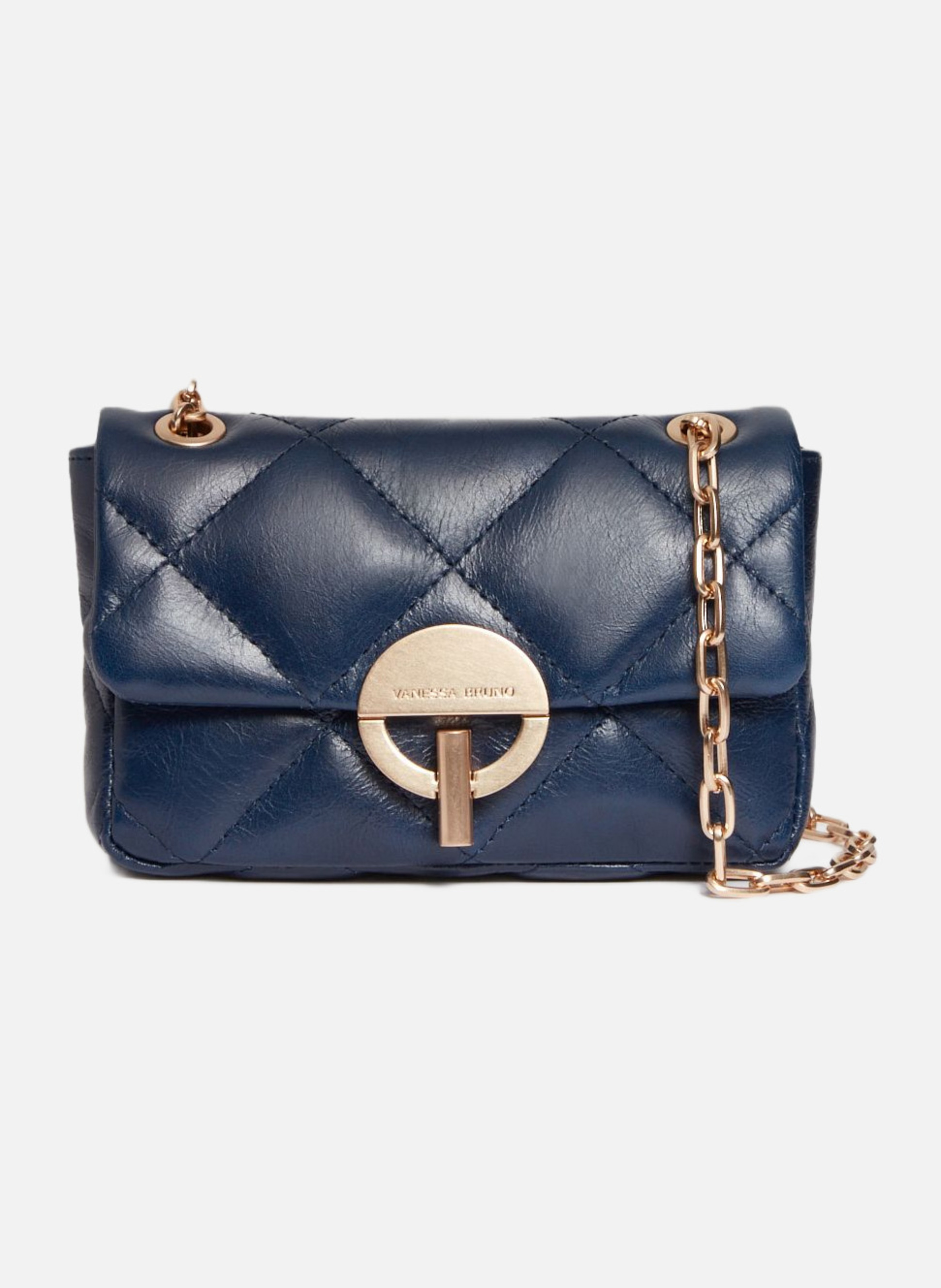 Petit sac moon en cuir VANESSA BRUNO Bleu