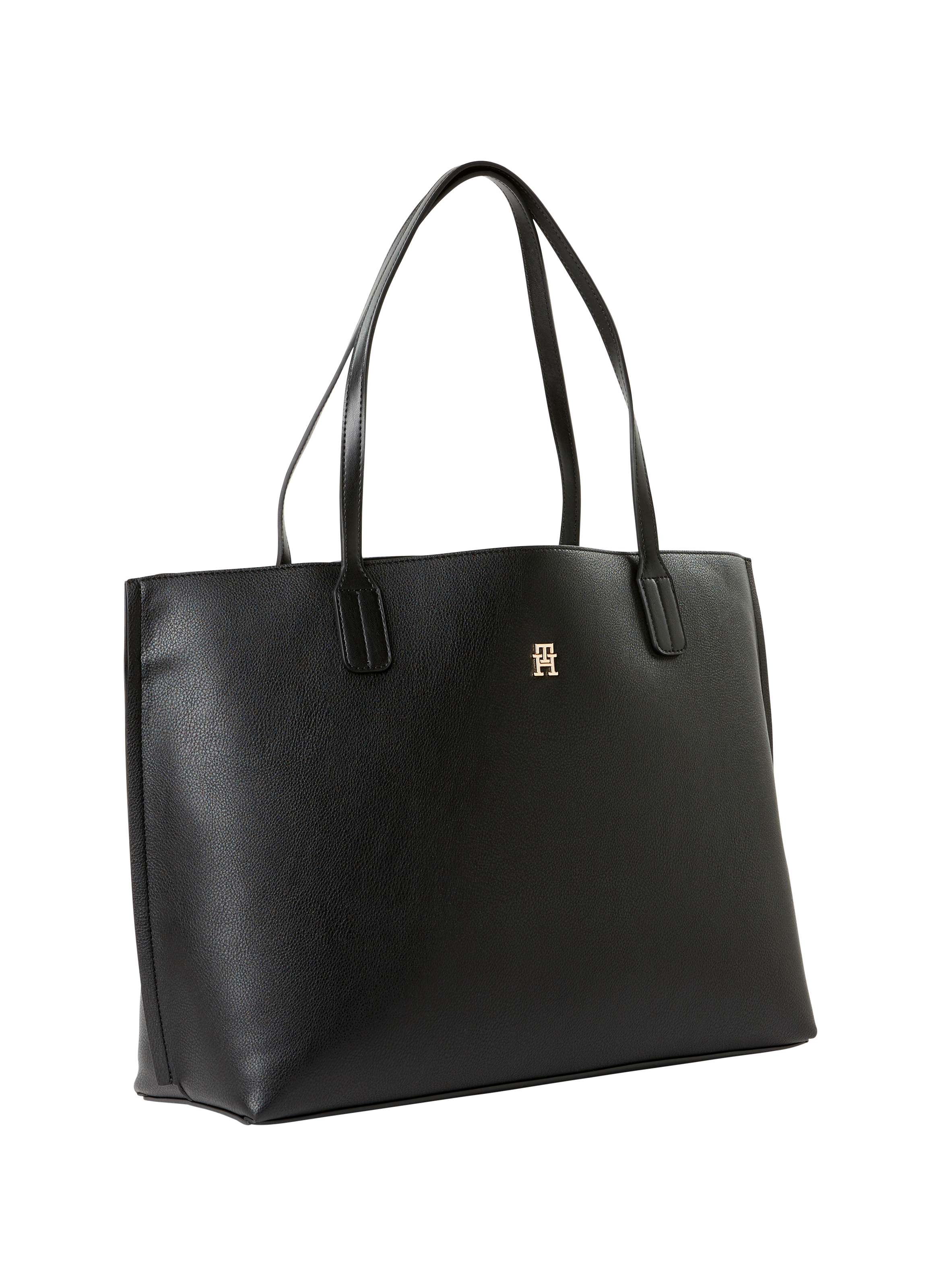 Tote bag with monogram plate TH TOMMY HILFIGER Black