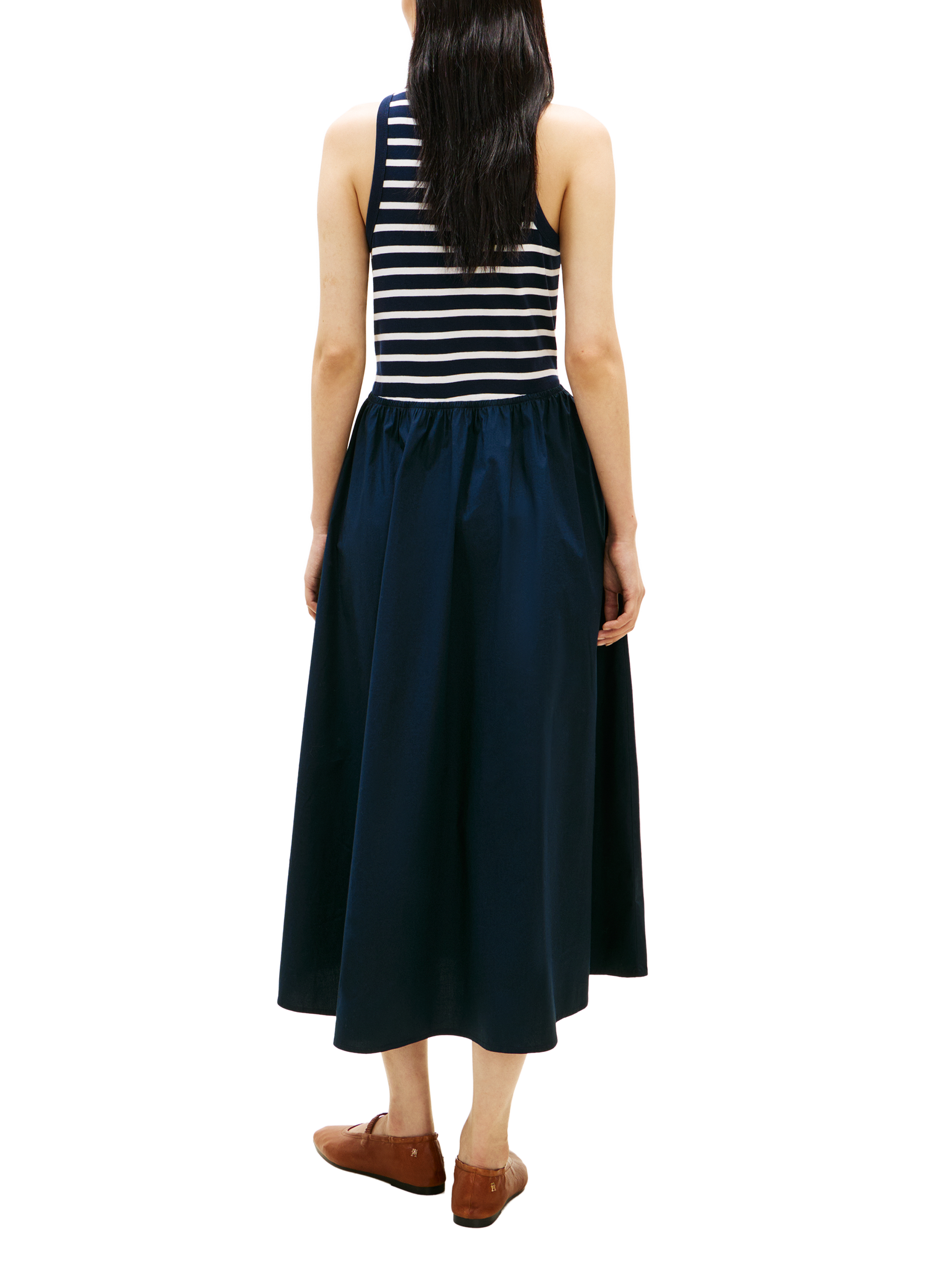 Midi Striped Cotton Blend Dress TOMMY HILFIGER Multicolour